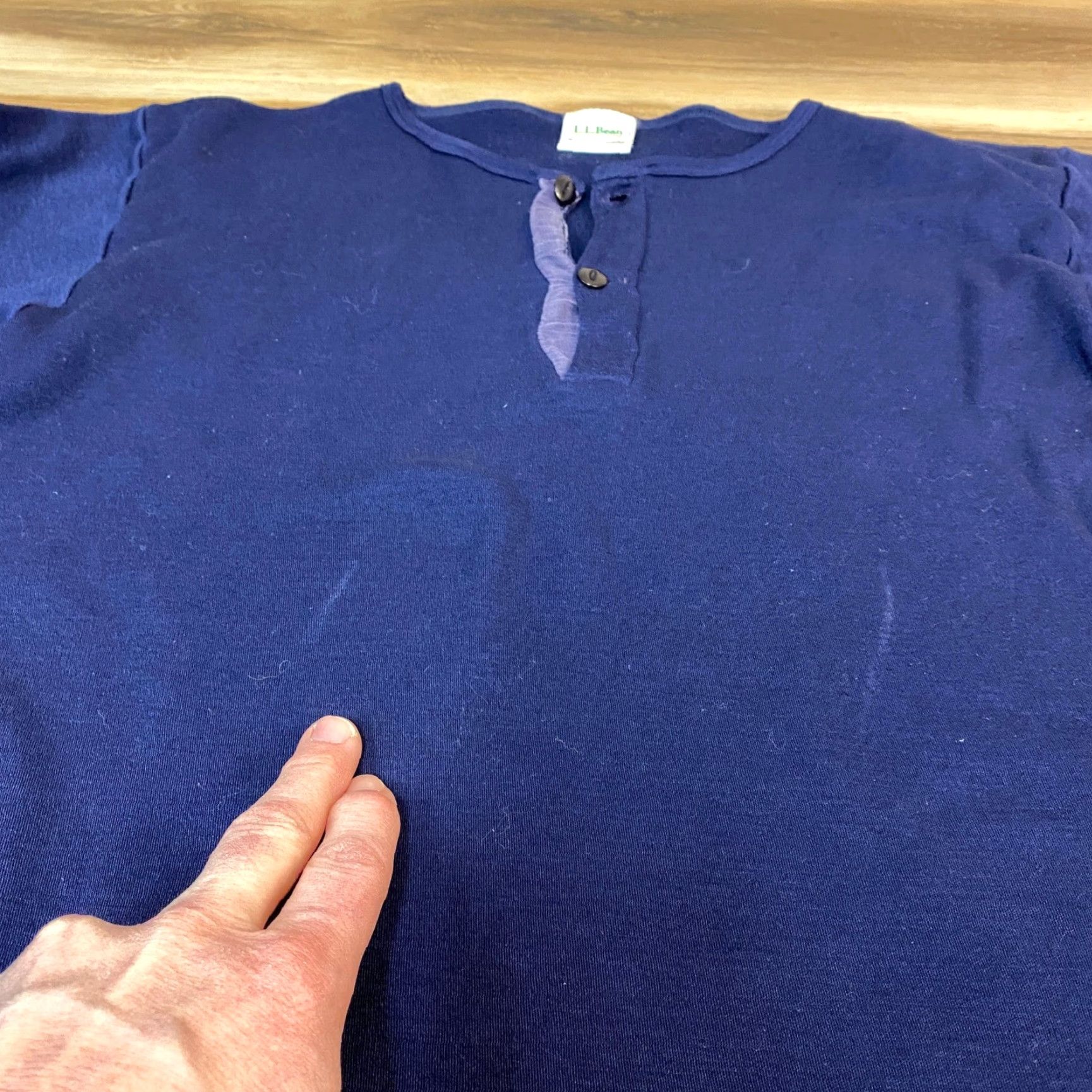 Vintage VINTAGE LL Bean Henley Thermal Shirt Navy Blue XL Made in USA Polyprolene Layer Size US XL / EU 56 / 4 - 6 Thumbnail
