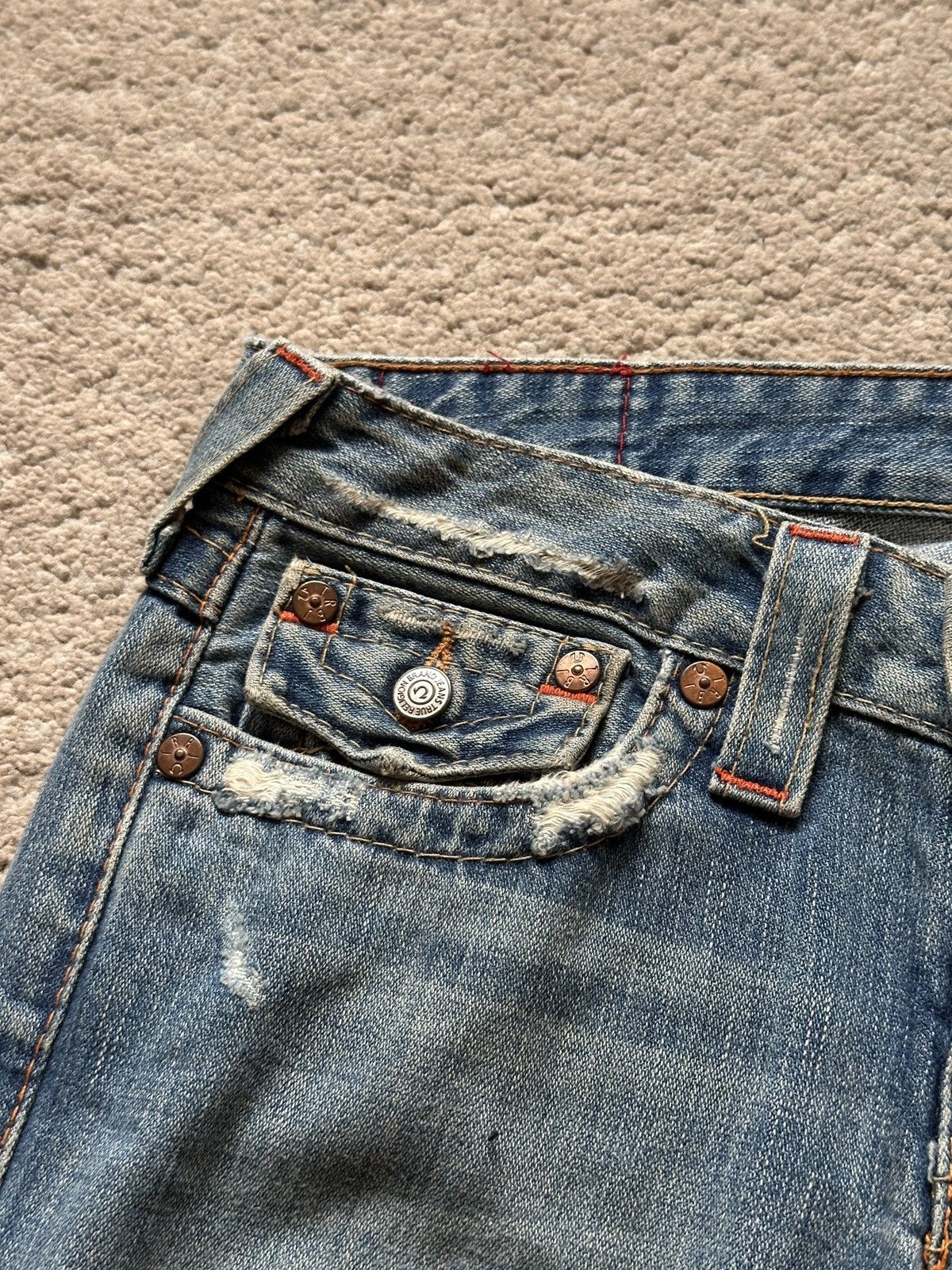 True Religion 2000s True Religion Distressed Flare Jeans Size US 30 / EU 46 - 5 Thumbnail