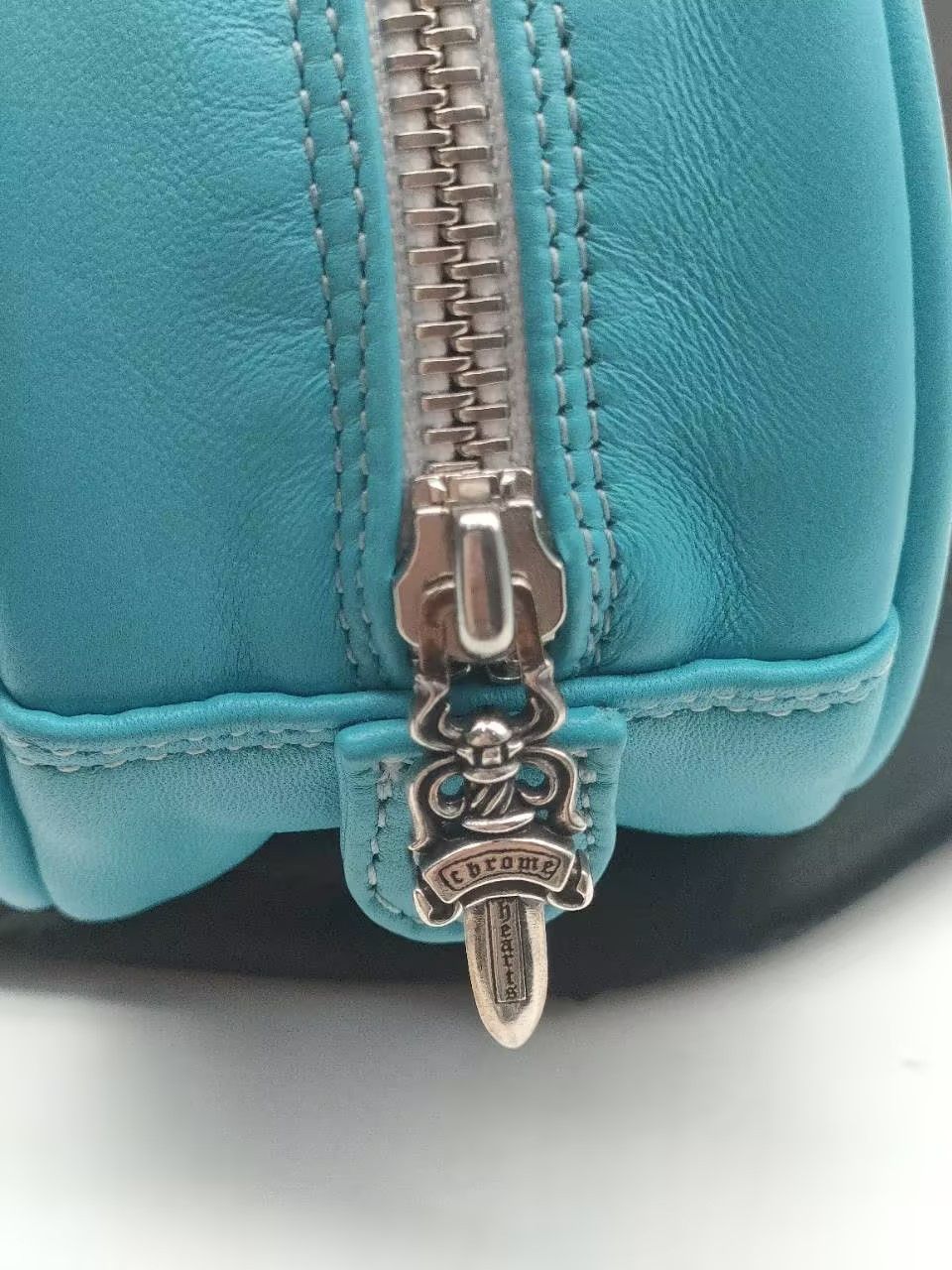 Chrome Hearts Chrome Hearts Blue Leather Cross Patch Mini Gym Bag Size ONE SIZE - 5 Thumbnail