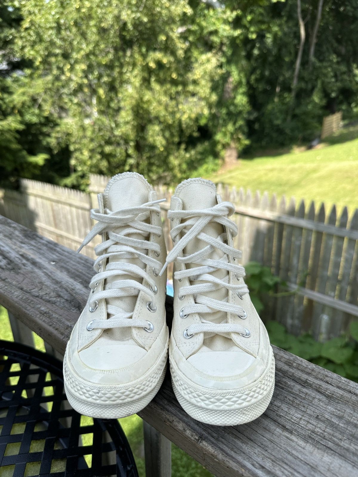 Comme des Garcons × Converse Comme des Garcons PLAY White Converse Chuck Taylor Size US 5 / IT 35 - 3 Thumbnail