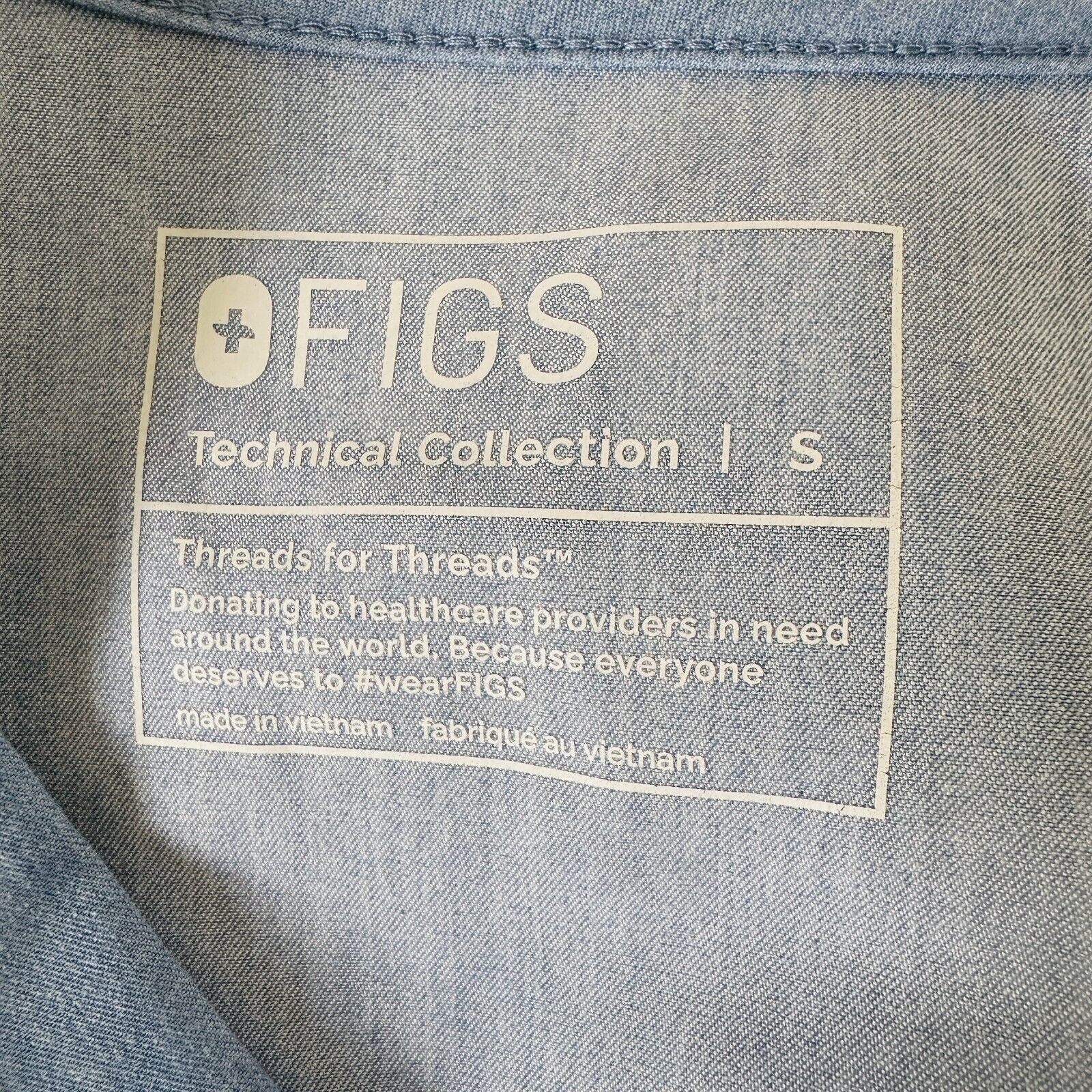 Other Figs Denim Blue Catarina VNeck Split Hem Short Sleeve Top S Size S / US 4 / IT 40 - 6 Thumbnail