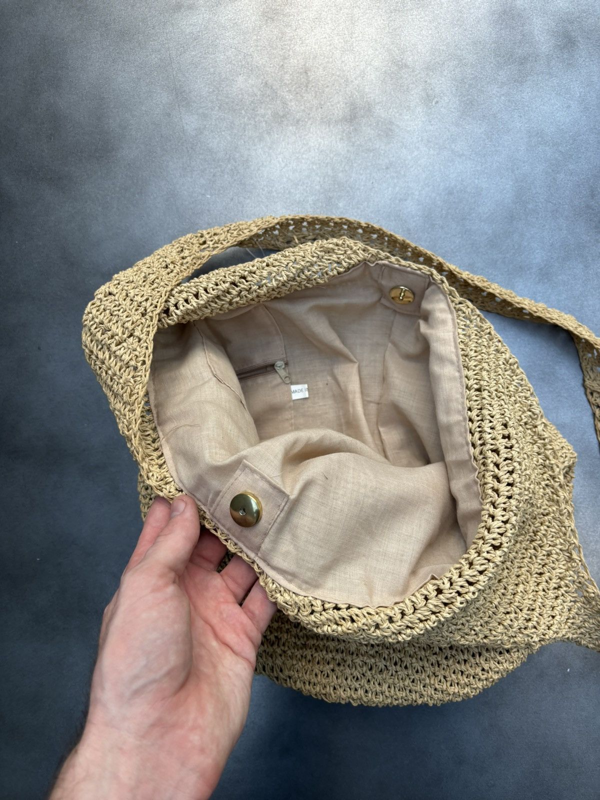 Japanese Brand Rattan Hobo Bag Straw Weave Cross Body Woven Messenger Tote Size ONE SIZE - 3 Thumbnail
