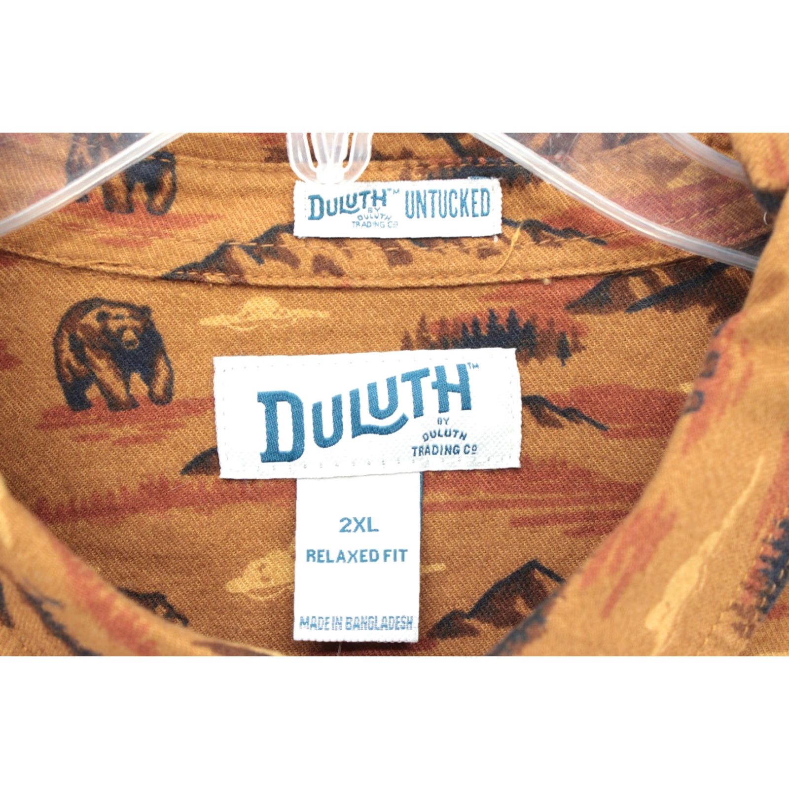 Vintage Duluth NWT Men Shirt Swingin Untucked Free Flannel Brown Bear Print Outdoors 2XL Button-Up Collared Long Sleeve Size US XXL / EU 58 / 5 - 4 Thumbnail