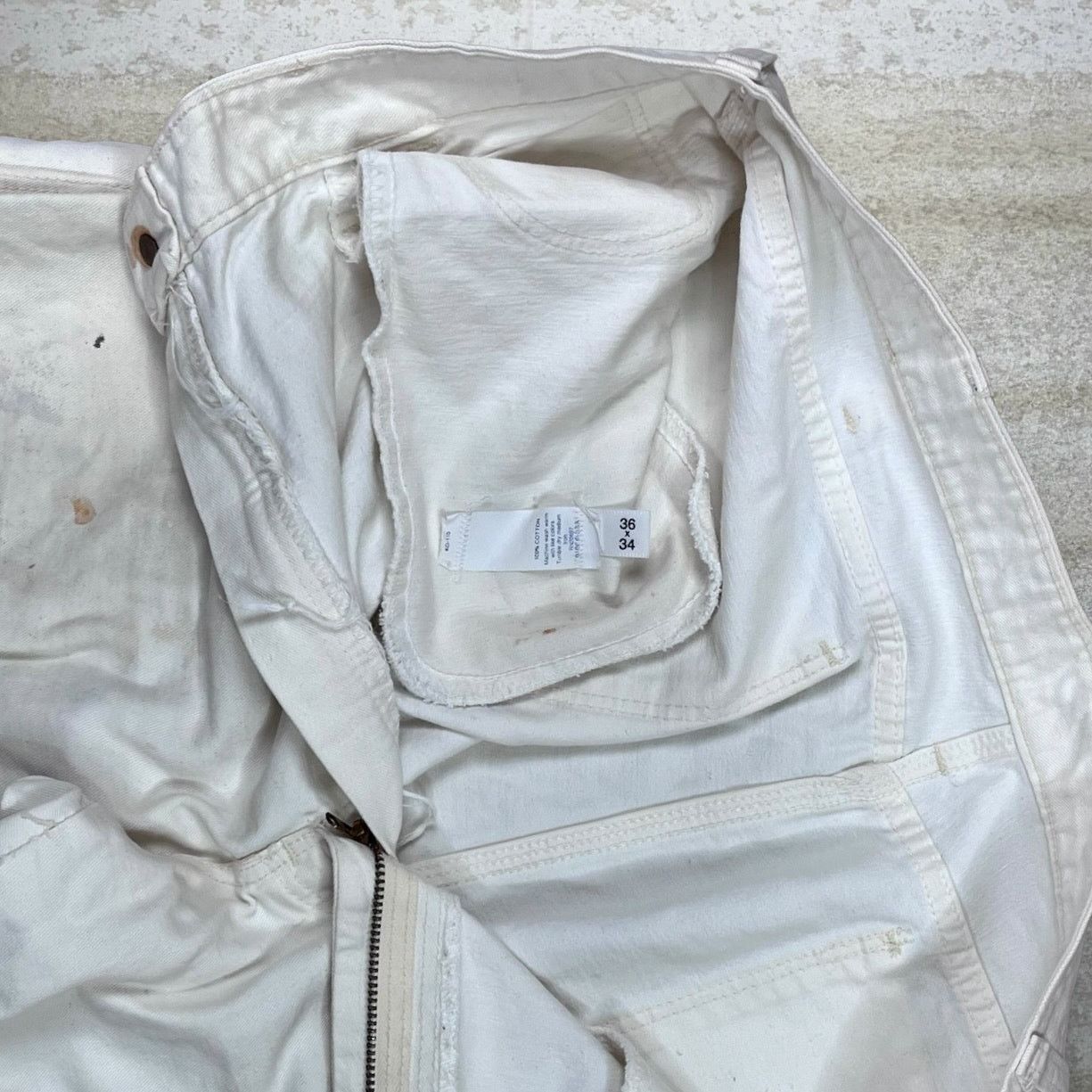 Dickies Vintage 90s Dickies Carpenter Pants 36x34 Baggy White Canvas Size US 36 / EU 52 - 4 Thumbnail