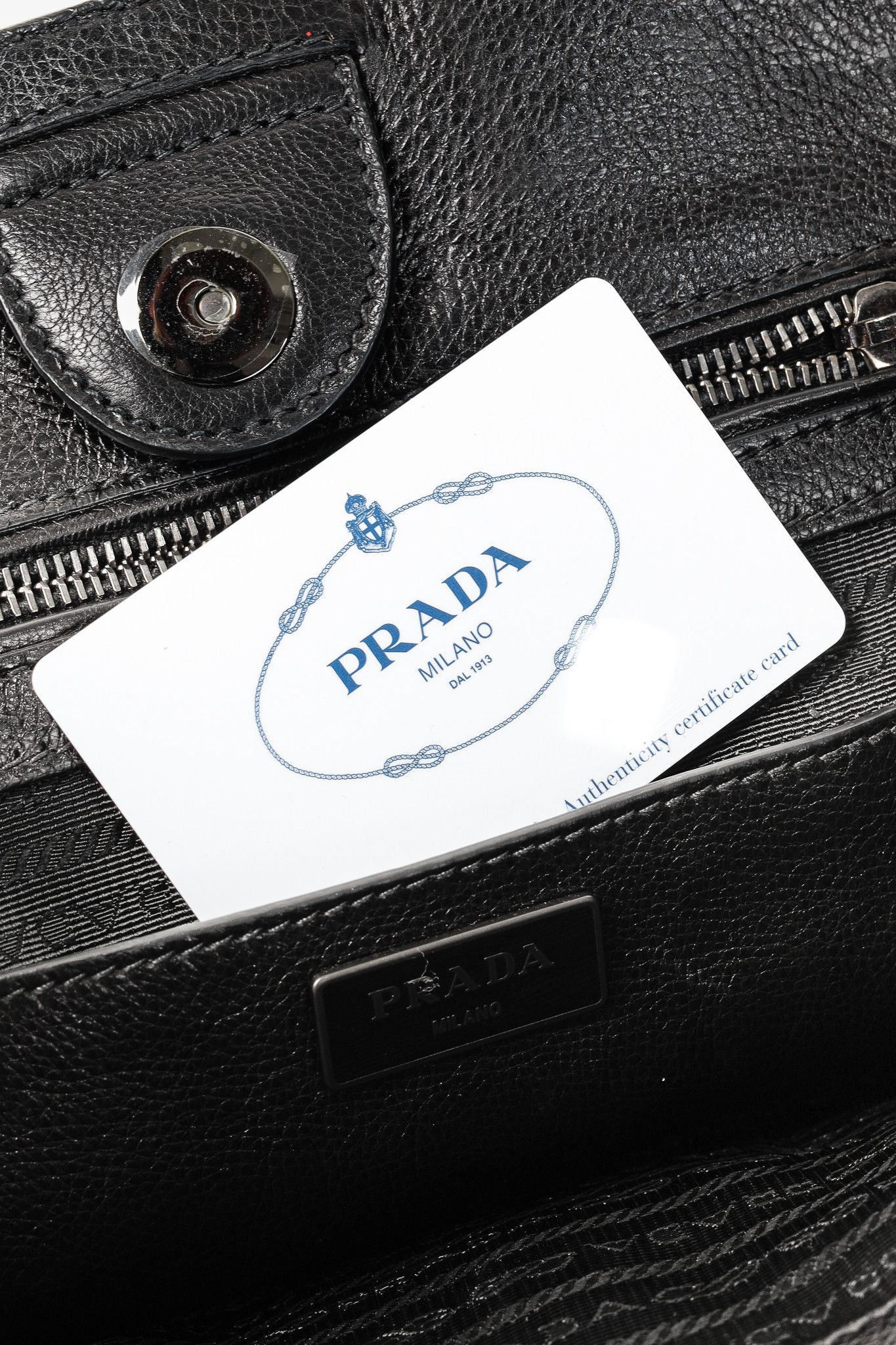 Prada Prada Pomice & Nero Glace Calf Leather Two-Tone Tote Size ONE SIZE - 20 Thumbnail