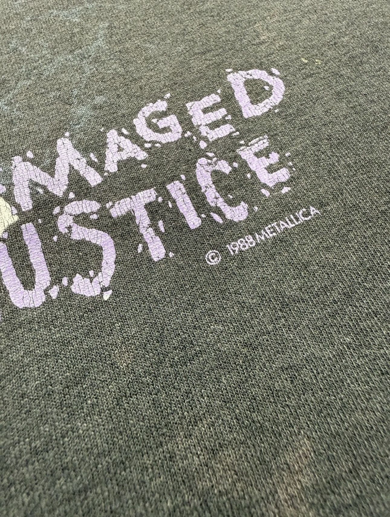 Metallica 1988 Metallica Damaged Justice Tour Tee Hugger Tag Size US L / EU 52-54 / 3 - 3 Thumbnail