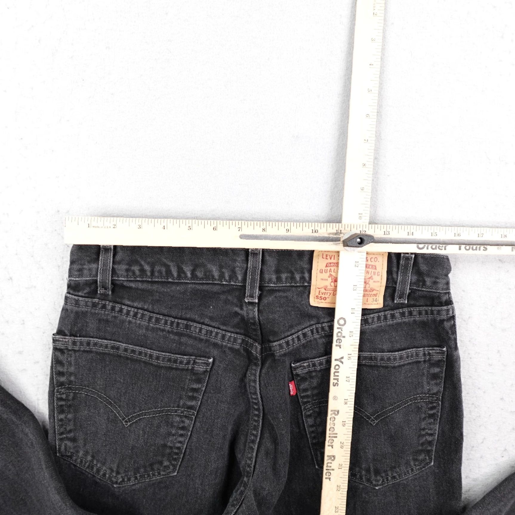 Levi's VINTAGE Levi's 550 Jeans Mens 33 Inseam 33 Gray Charcoal Wash Denim Tapered Relaxed Fit 2000s 90s Y2K Clothing Size US 33 - 7 Thumbnail