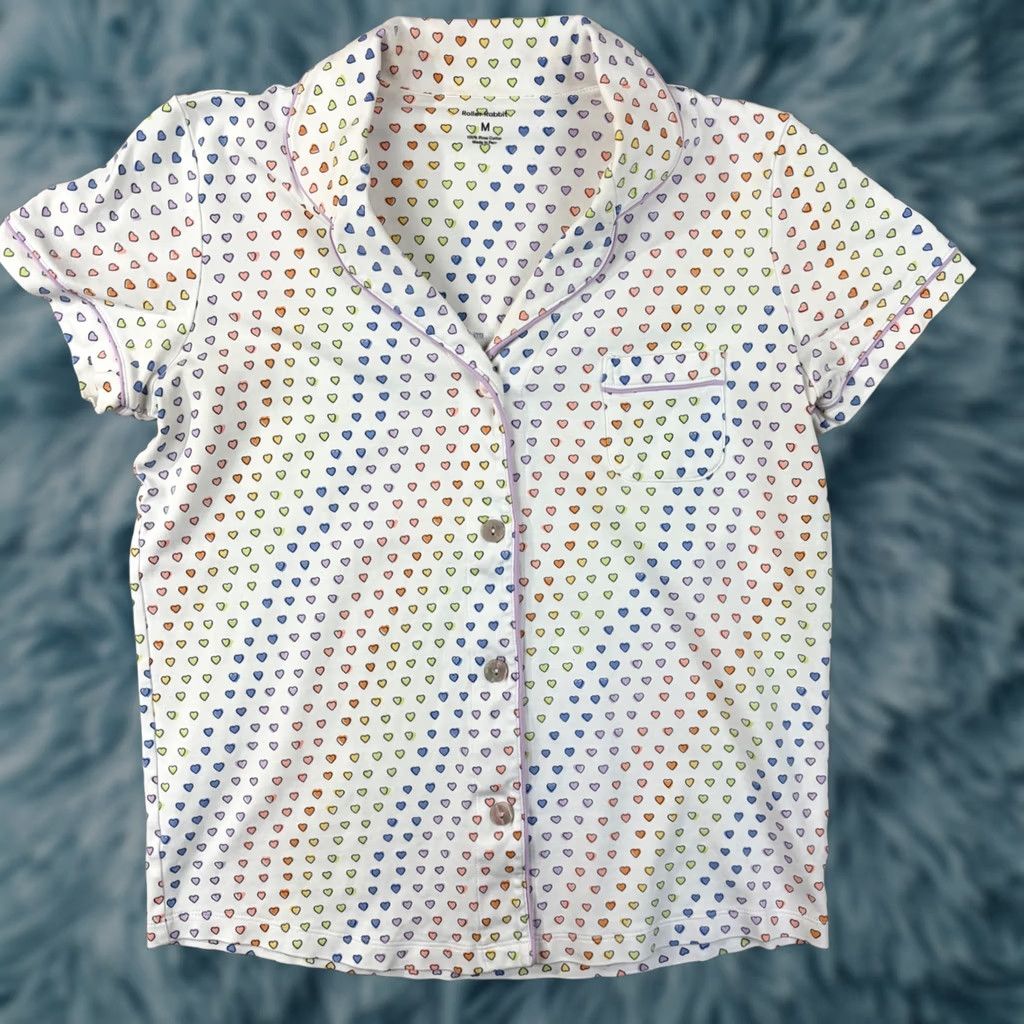 Vintage VINTAGE Roller Rabbit Pajama Top Womens M Pima Cotton Rainbow Button Down Size M / US 6-8 / IT 42-44 - 1 Thumbnail
