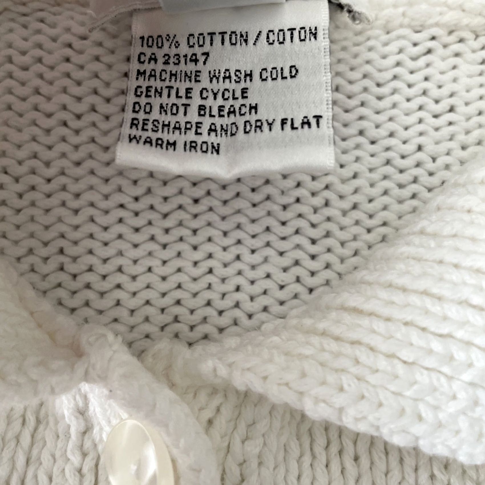 Talbots VINTAGE Talbots Cardigan Sweater Womens Large Cropped Heavyweight 90s Y2K White Cotton Knit Button Short Sleeve? Size L / US 10 / IT 46 - 7 Thumbnail