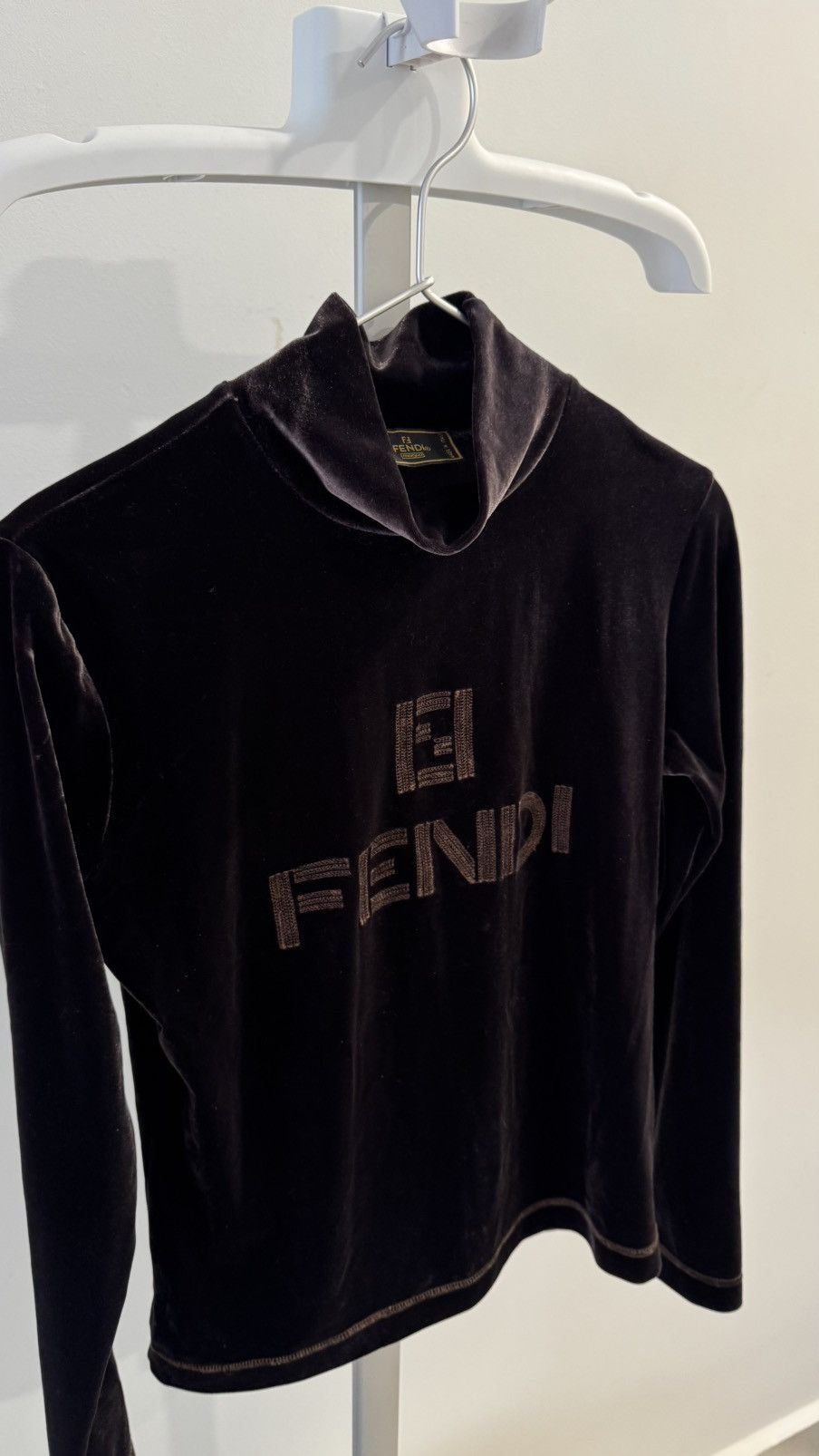 Fendi Vintage Fendi Velvet Turtleneck Size S / US 4 / IT 40 - 6 Thumbnail