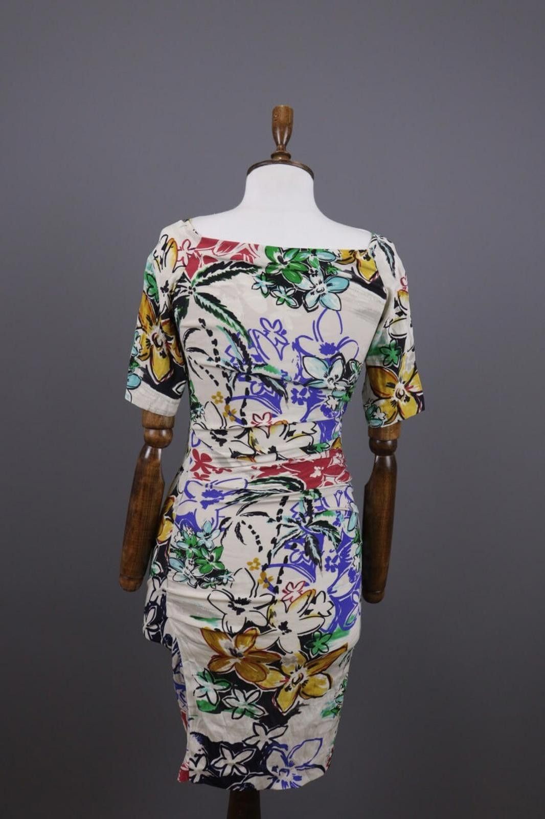 Etro Etro Milano White Floral Silk Bodycon Dress Size 42 / M Size M / US 6-8 / IT 42-44 - 9 Thumbnail