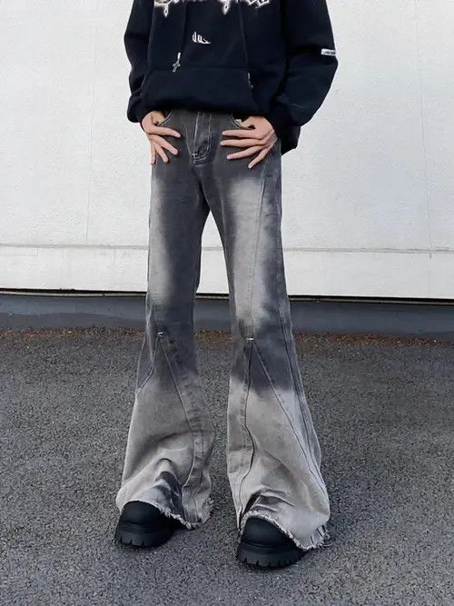 VIBE Gray Faded Wash Flared Jeans Size US 30 / EU 46 - 8 Thumbnail
