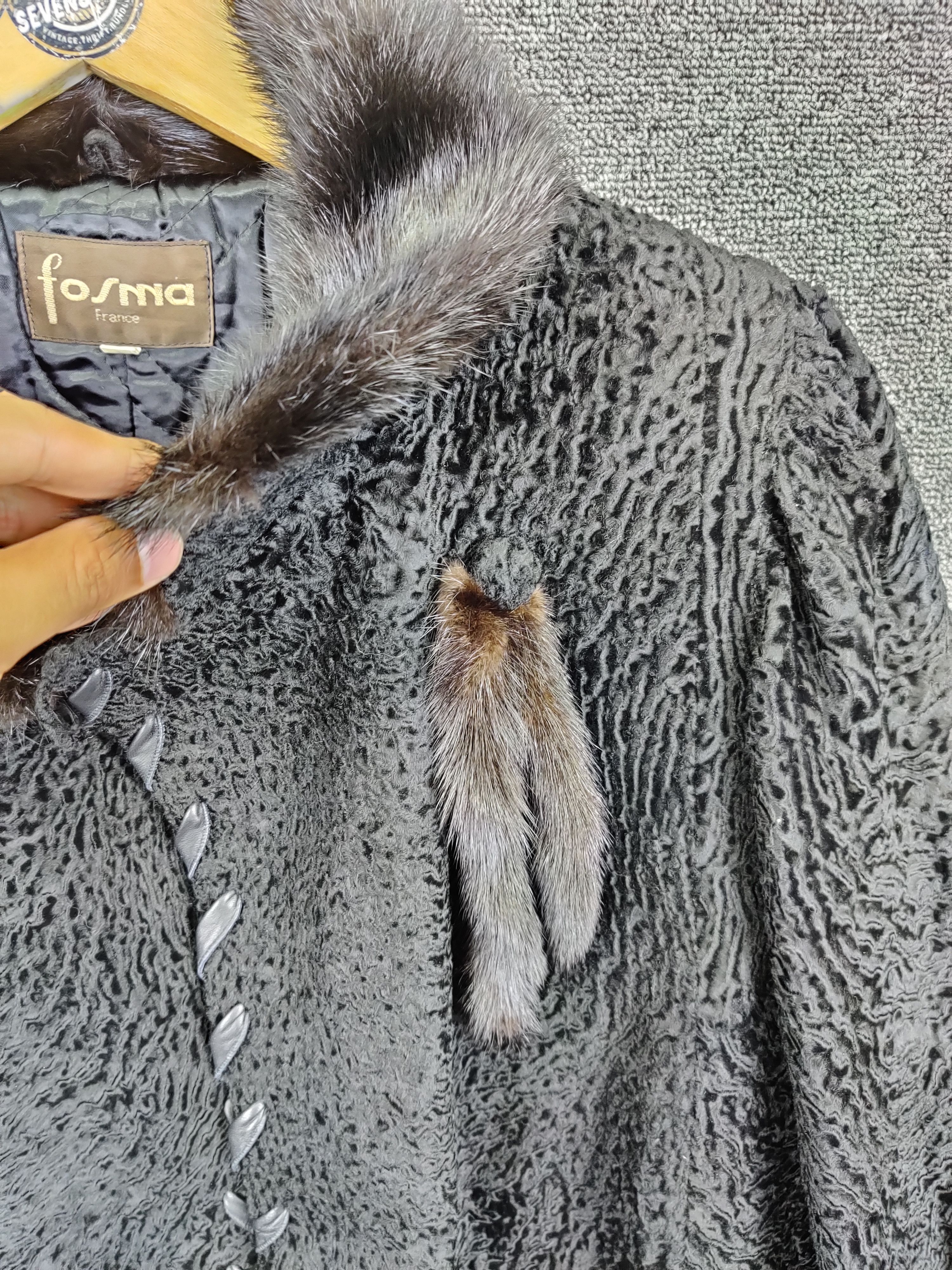 Japanese Brand Fosma France Leather Fur Jacket Size US M / EU 48-50 / 2 - 9 Thumbnail