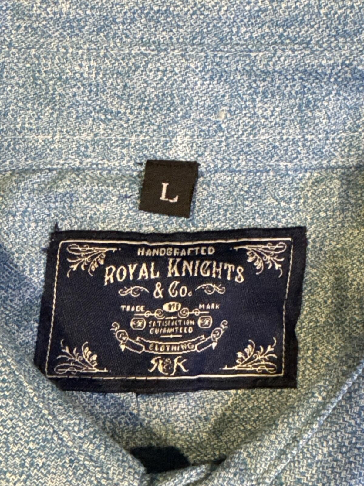 Other Royal Knight Men’s Large Blue Button Down Shirt (651) Size US L / EU 52-54 / 3 - 4 Thumbnail