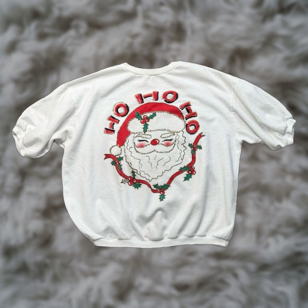 Vintage VINTAGE Santa Ugly Christmas Sweatshirt Mens XL Short Sleeve Fleece 80s Merry Size US XL / EU 56 / 4 - 1 Thumbnail