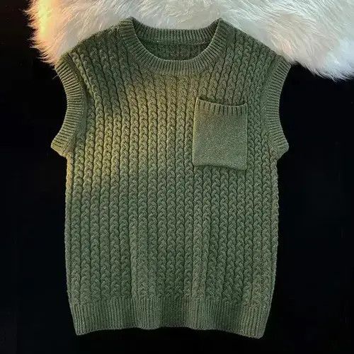 Japanese Brand × Vintage Knitwear Harajuku Round Neck Sweater Pullover Vest Size US XL / EU 56 / 4 - 1 Thumbnail