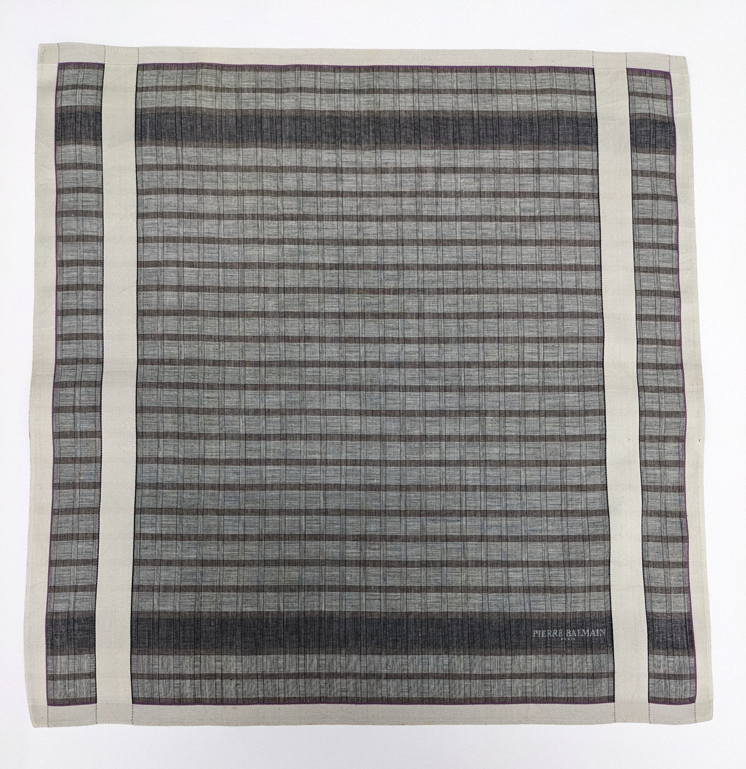 Pierre Balmain Vintage Pierre Balmain Paris Handkerchief Plaid Check Size ONE SIZE - 3 Thumbnail