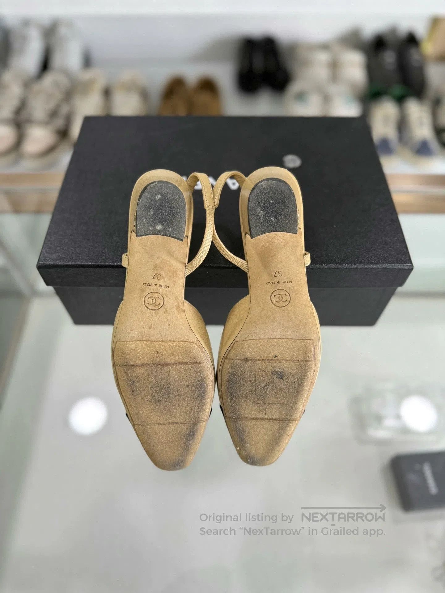 Chanel Chanel Beige Slingback Low Heel Shoes. Size US 6 / IT 36 - 4 Thumbnail