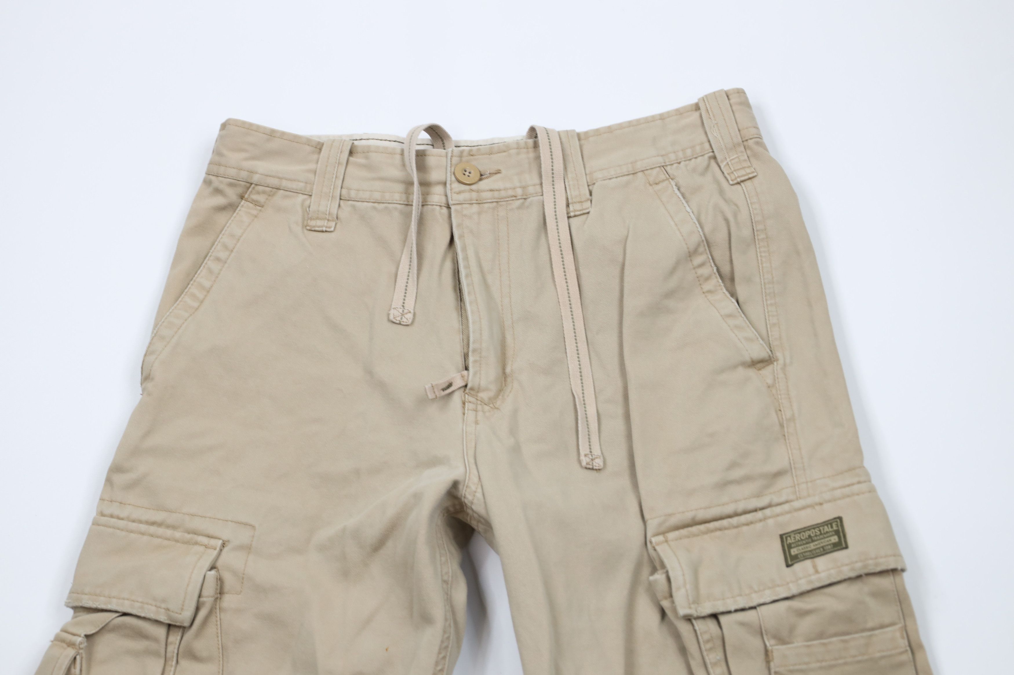 Aeropostale × Vintage Vintage 90s Y2K Aeropostale Baggy Wide Leg Cargo Pants Beige Size US 31 - 2 Thumbnail