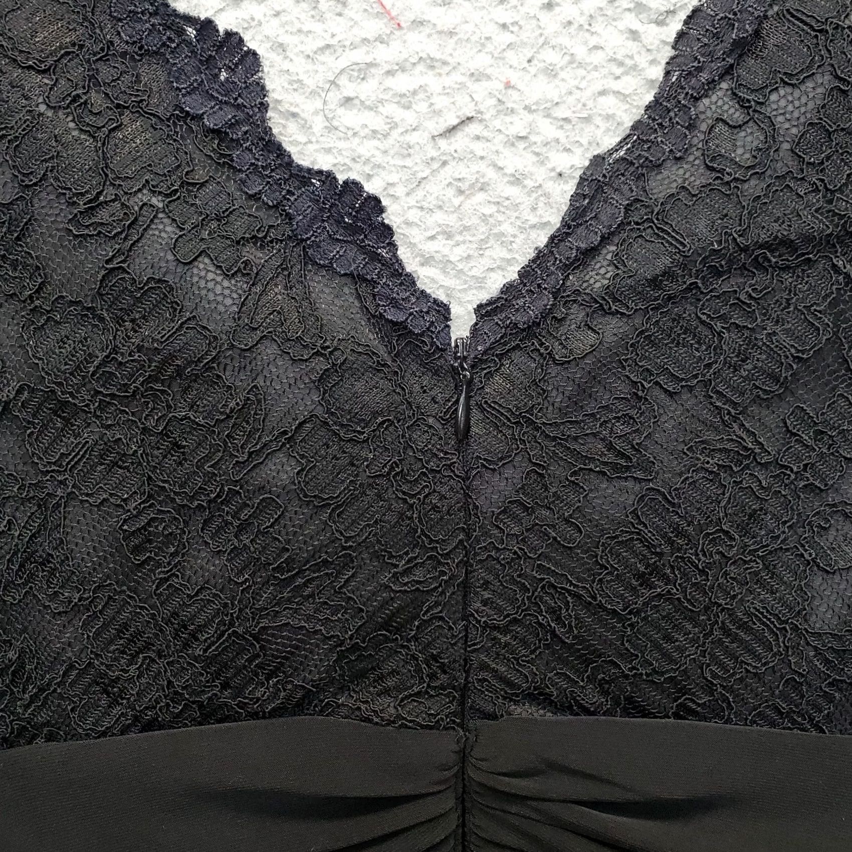 Vintage Jessica Howard Sheath Dress Womens 6P Black Flower Lace Empire Back Zip Dress Size M / US 6-8 / IT 42-44 - 7 Thumbnail