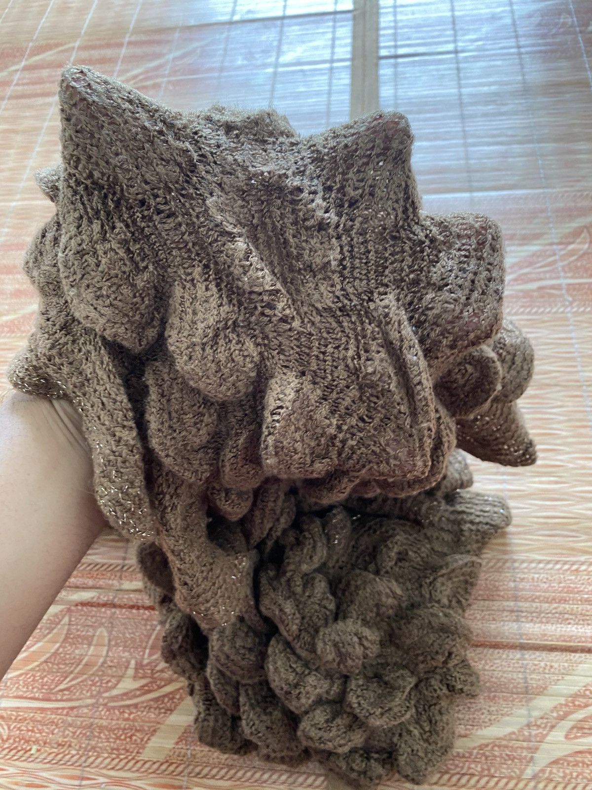 KMRii Japanese Knitted Hole Scarf 14th Kmrii Yasuyukiishii Size ONE SIZE - 5 Thumbnail