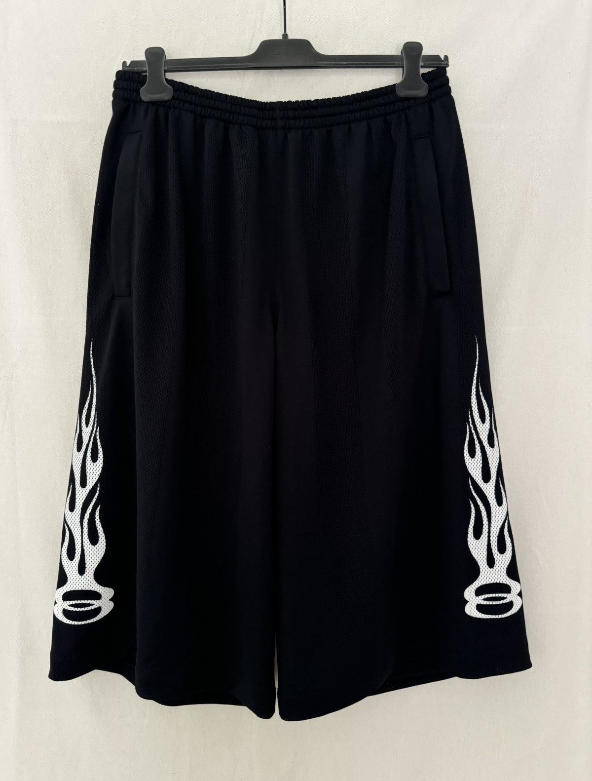 Balenciaga Burning Unity Baggy Shorts in black striped mesh Size US 30 / EU 46 - 2 Thumbnail