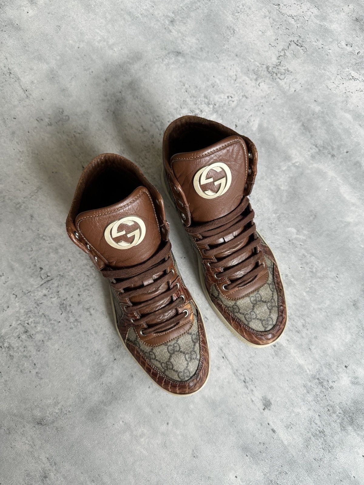 Gucci CROC LEATHER IMPRIME HIGH TOP Size US 7.5 / EU 40-41 - 8 Thumbnail