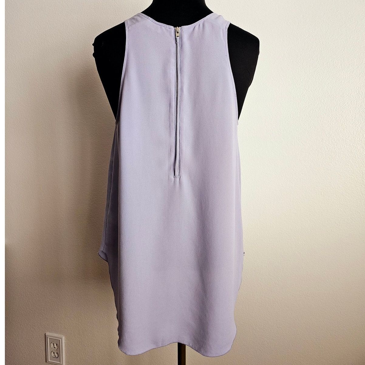 Aritzia ARITZIA Wilfred Lilac Sevres Zip Hi-Low Tank Top Blouse M Size M / US 6-8 / IT 42-44 - 3 Thumbnail