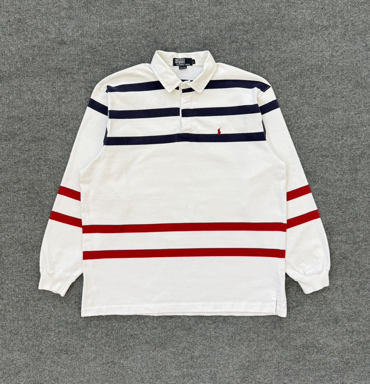 Polo Ralph Lauren Vintage Polo Ralph Lauren Rugby Shirt USA Made Large Size US L / EU 52-54 / 3 - 1 Thumbnail
