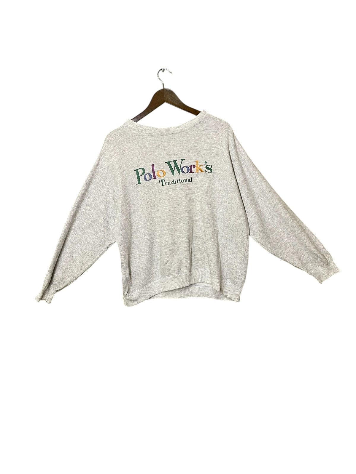 POLO WORKS crewneck embroidered big logo sweatshirt