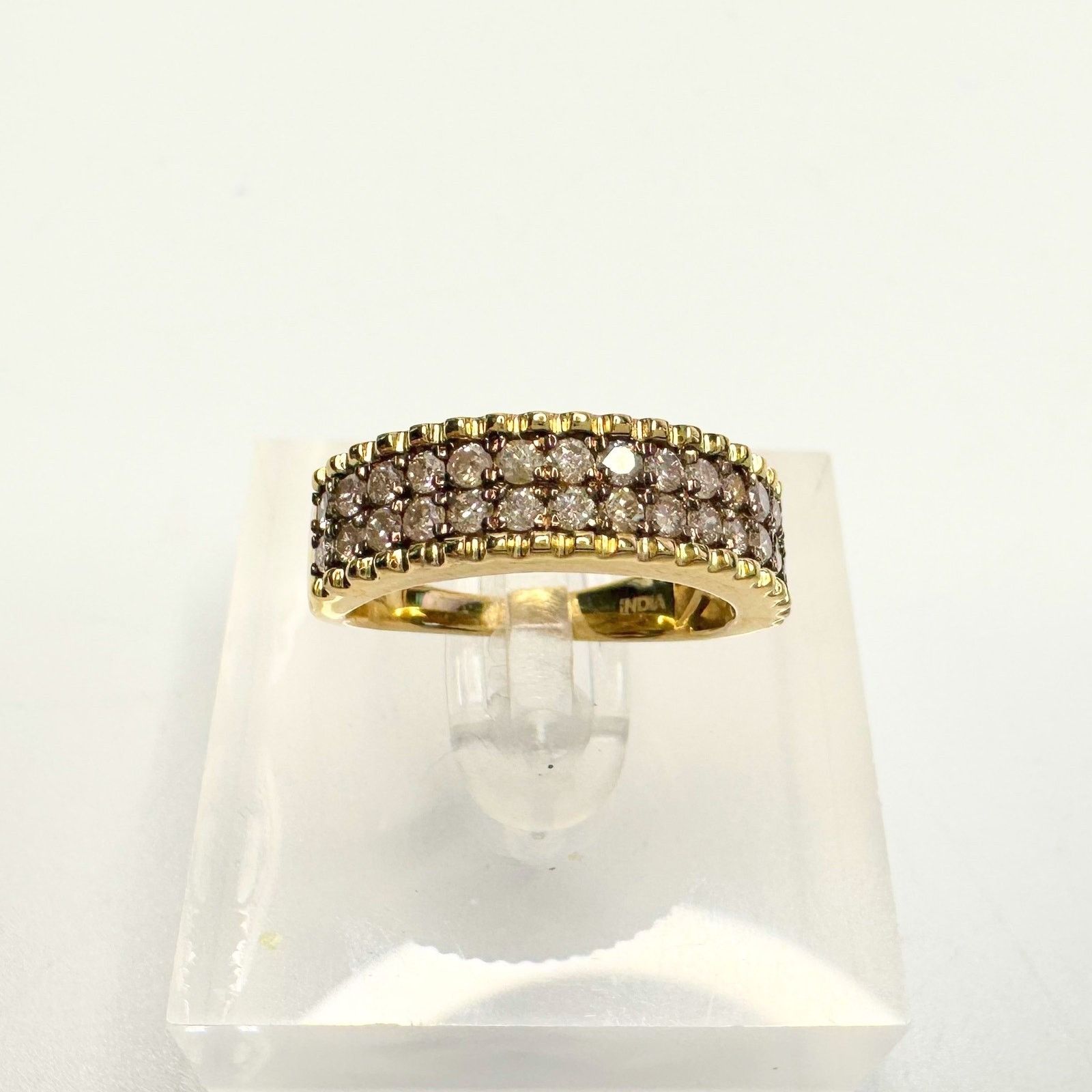 Other Beautiful 3/4 Ct Diamond 2 row Anniversary Ring 14kt Gold Ov Size ONE SIZE - 16 Thumbnail