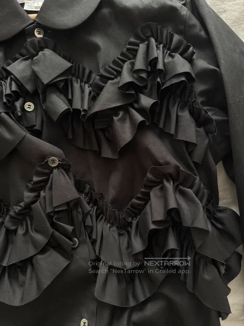 Comme des Garcons Comme Des Garcons Black pleated flowered shirt Size L / US 10 / IT 46 - 6 Thumbnail