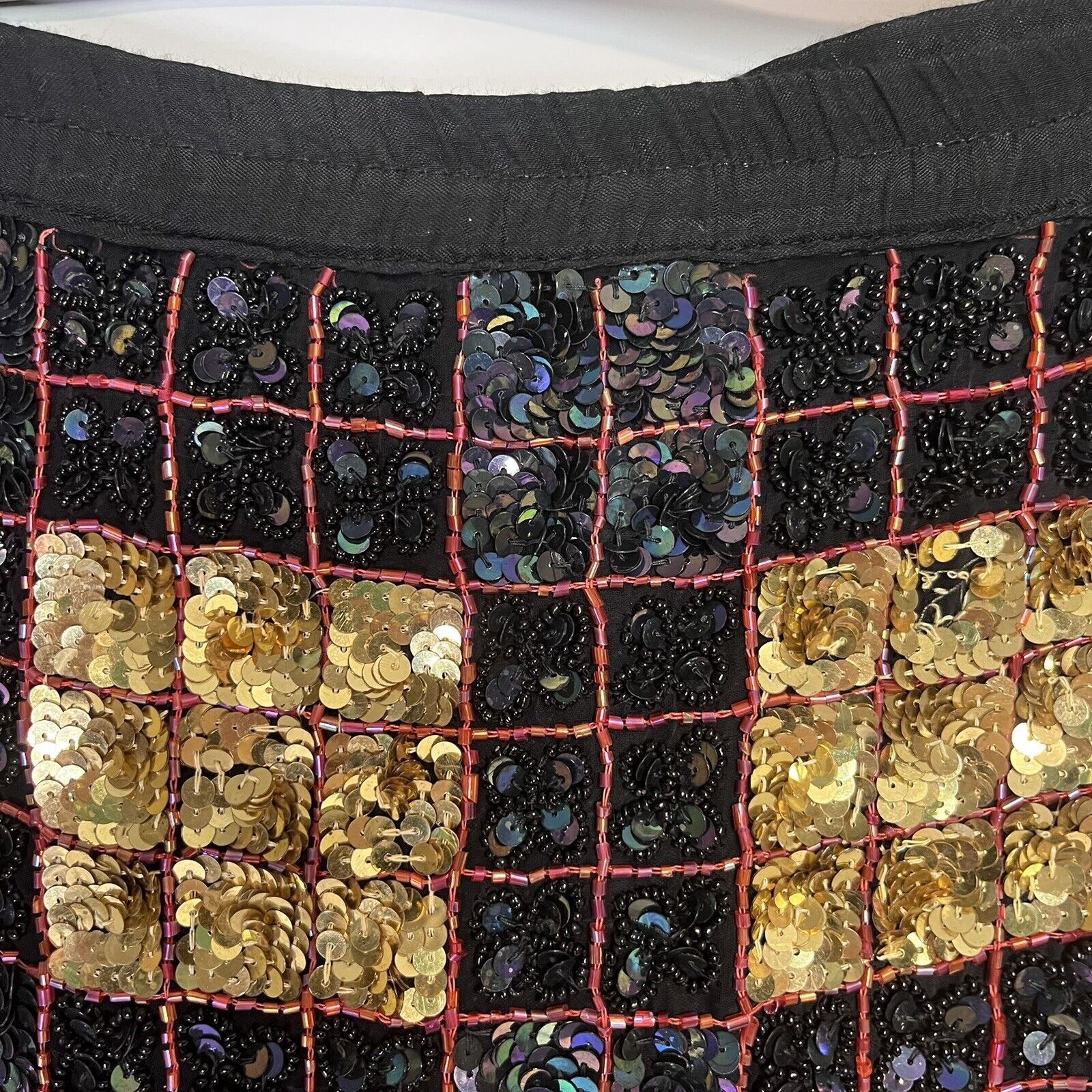 Other Vintage Jean For Joseph Le Bon Sequin Beaded Skirt Size 30" / US 8 / IT 44 - 4 Thumbnail