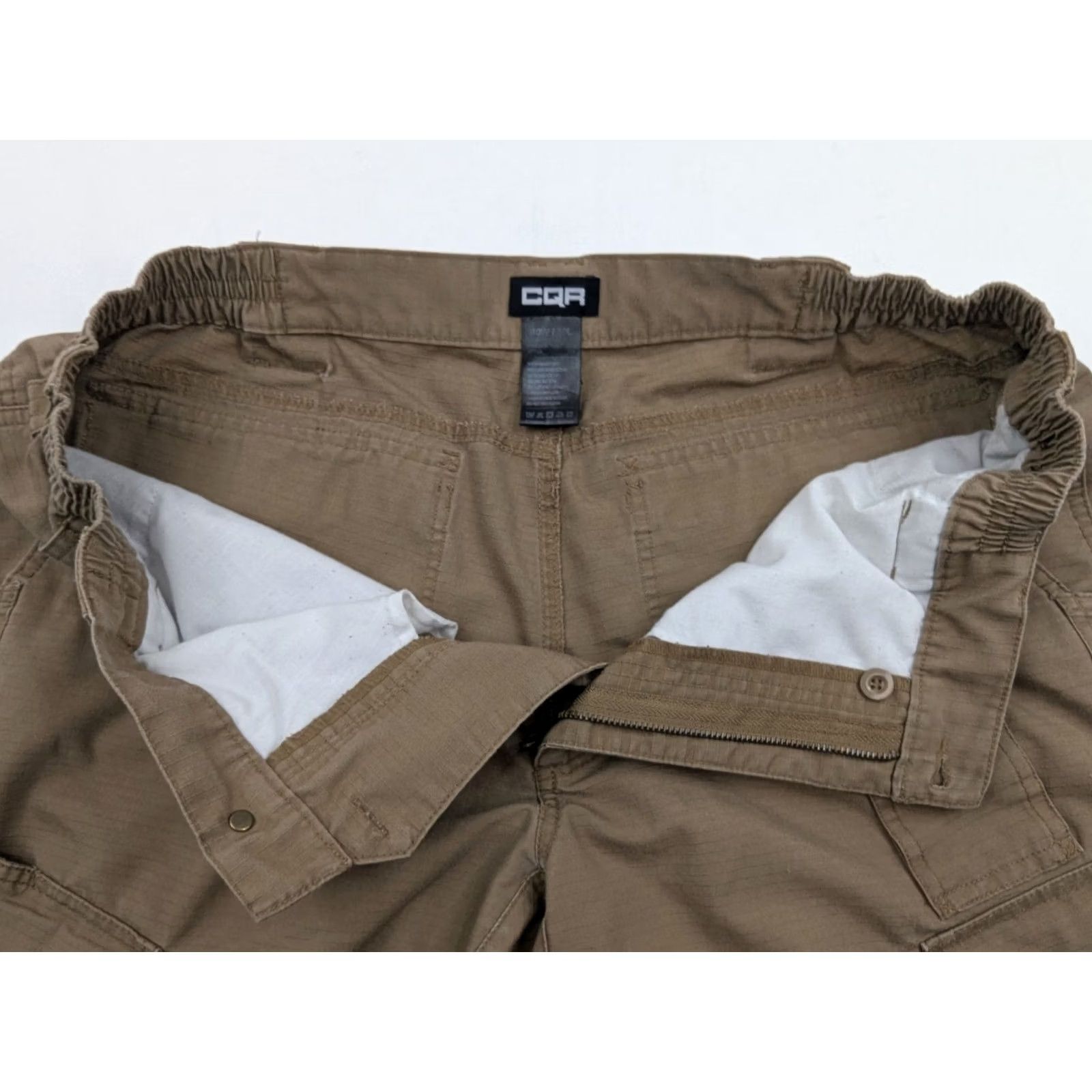 Vintage CQR Ripstop Tactical Cargo Pants Men 40x30 Tan Outdoor Work Utility Cargo Pocket Pockets Zipper Button Regular Size 35 Rugged Size US 35 - 7 Thumbnail
