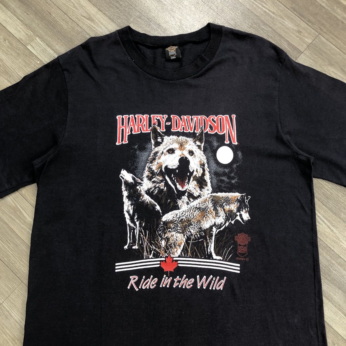 Harley Davidson × Vintage Vintage 90s Harley Davidson Wolf 3D "Niaga Falls Canada" Tee Size US L / EU 52-54 / 3 - 2 Thumbnail