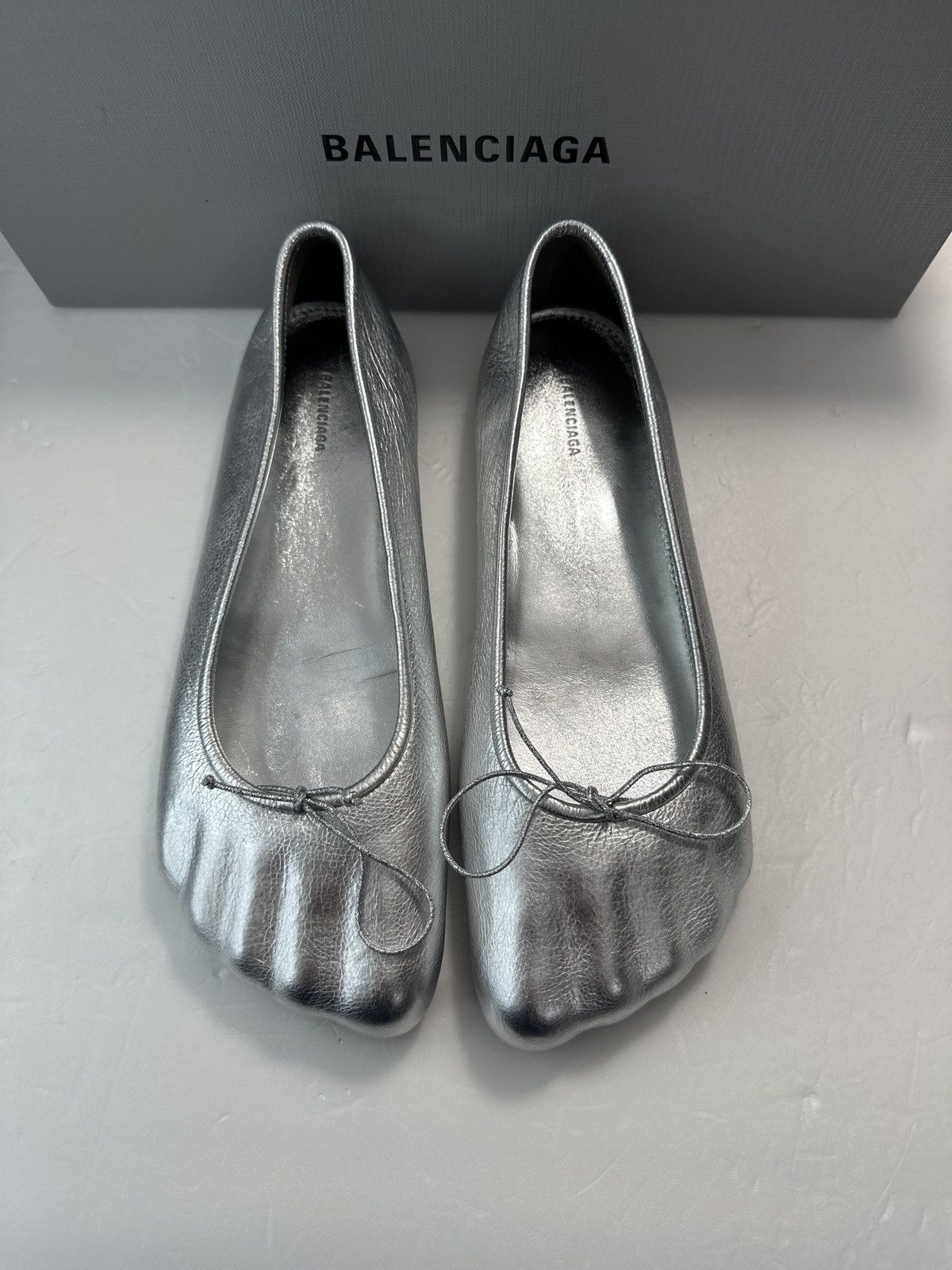 Balenciaga Balenciaga Fetish Metallic Ballerina Flat Size US 7.5 / IT 37.5 - 18 Thumbnail