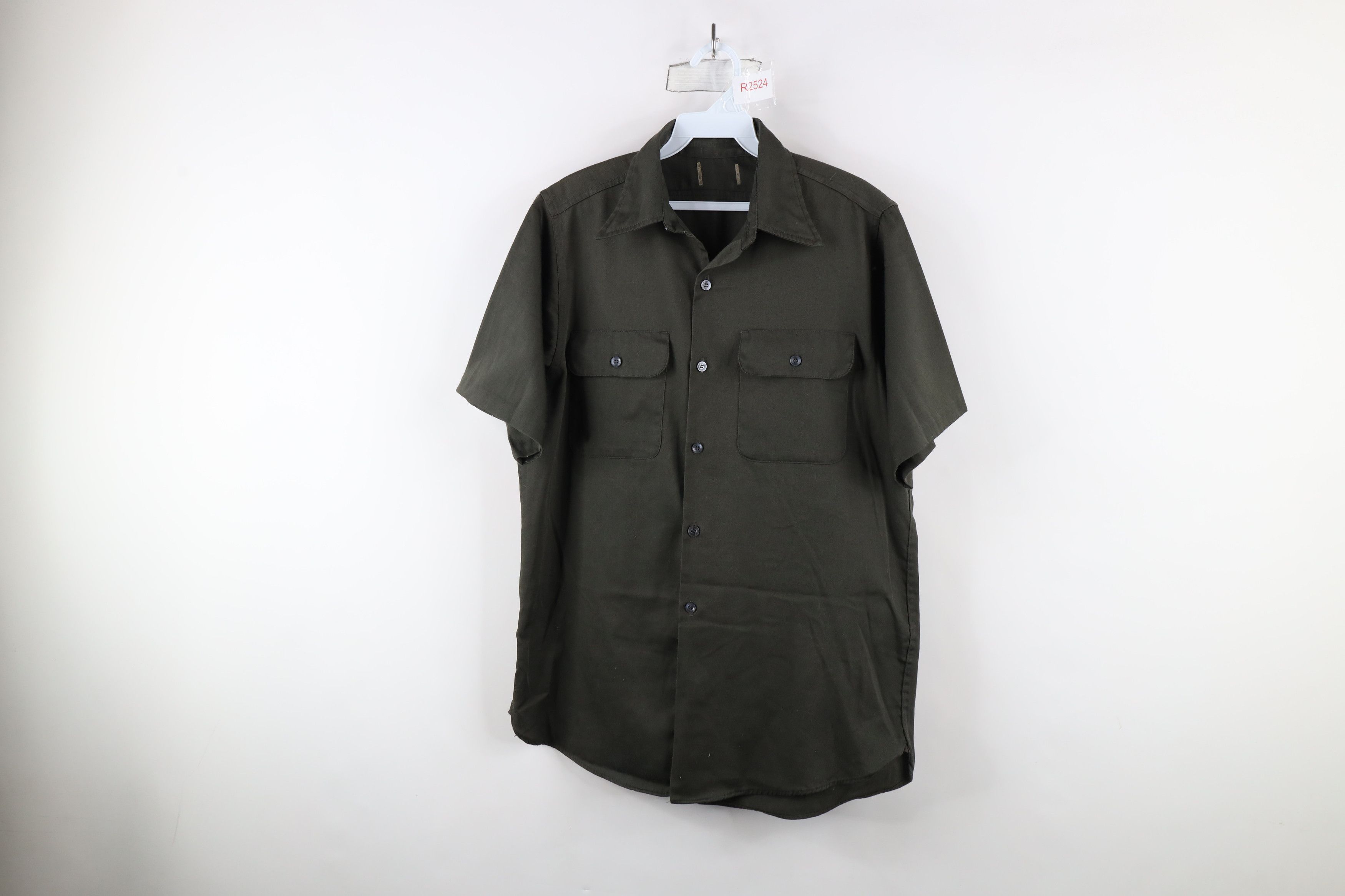 Vintage Vintage 60s 70s Union Made Mechanic Button Shirt Green USA Size US S / EU 44-46 / 1 - 1 Thumbnail
