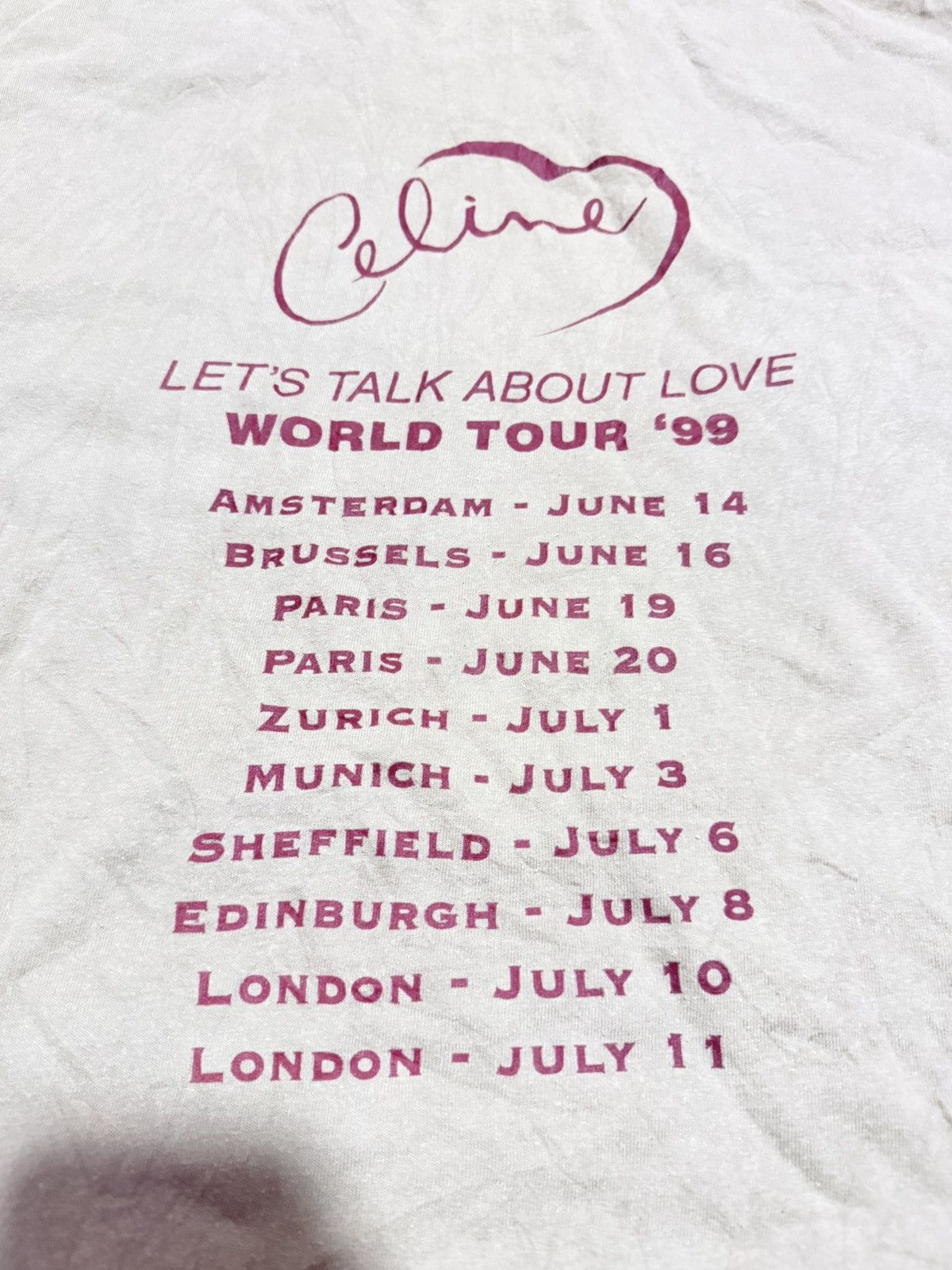 Vintage Vtg 90s Celine Dion world tour tee Size US L / EU 52-54 / 3 - 4 Thumbnail