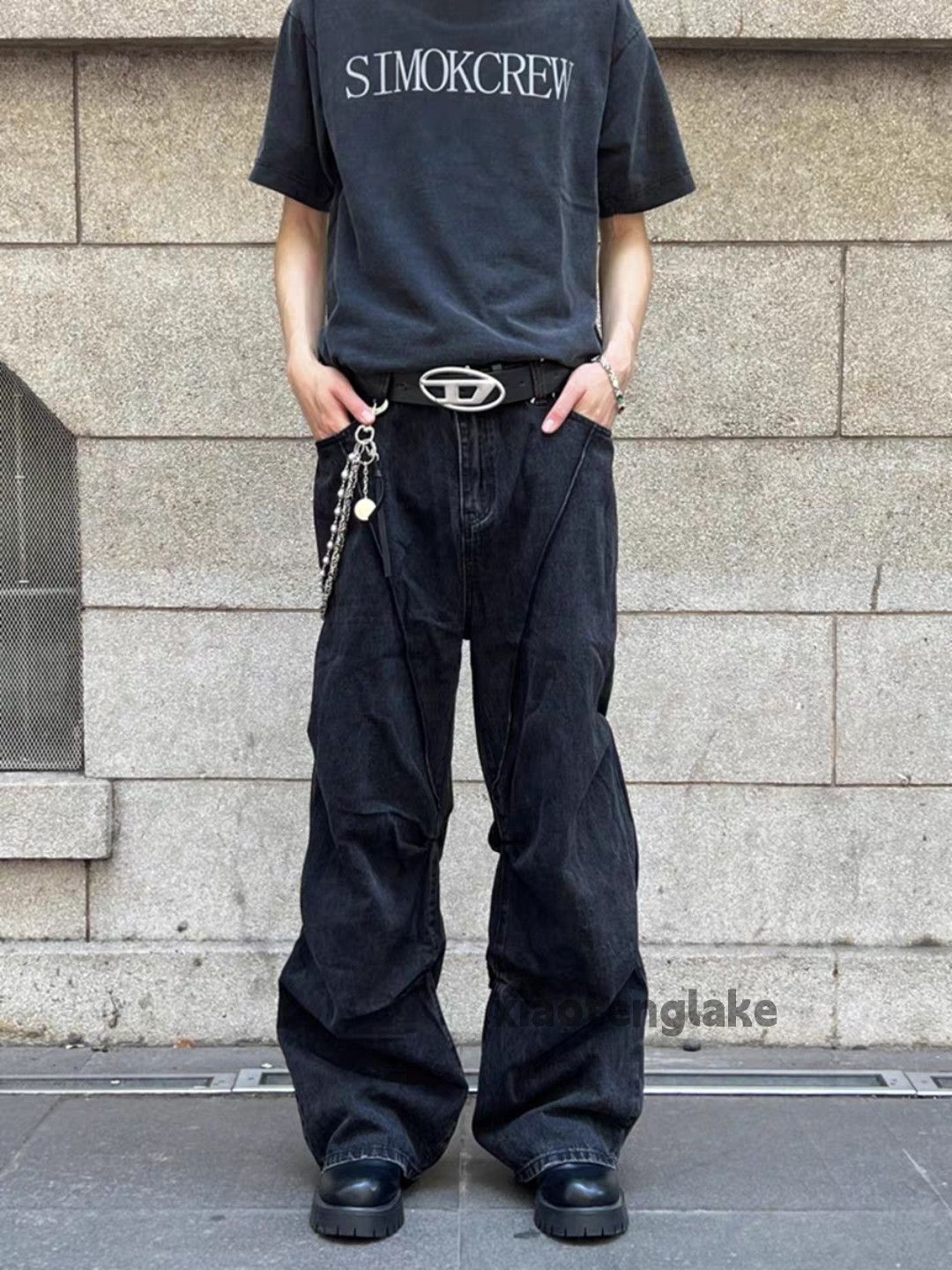 Vintage Washed faded punk grunge pleated flared yuppie jeans Size US 32 / EU 48 - 3 Thumbnail