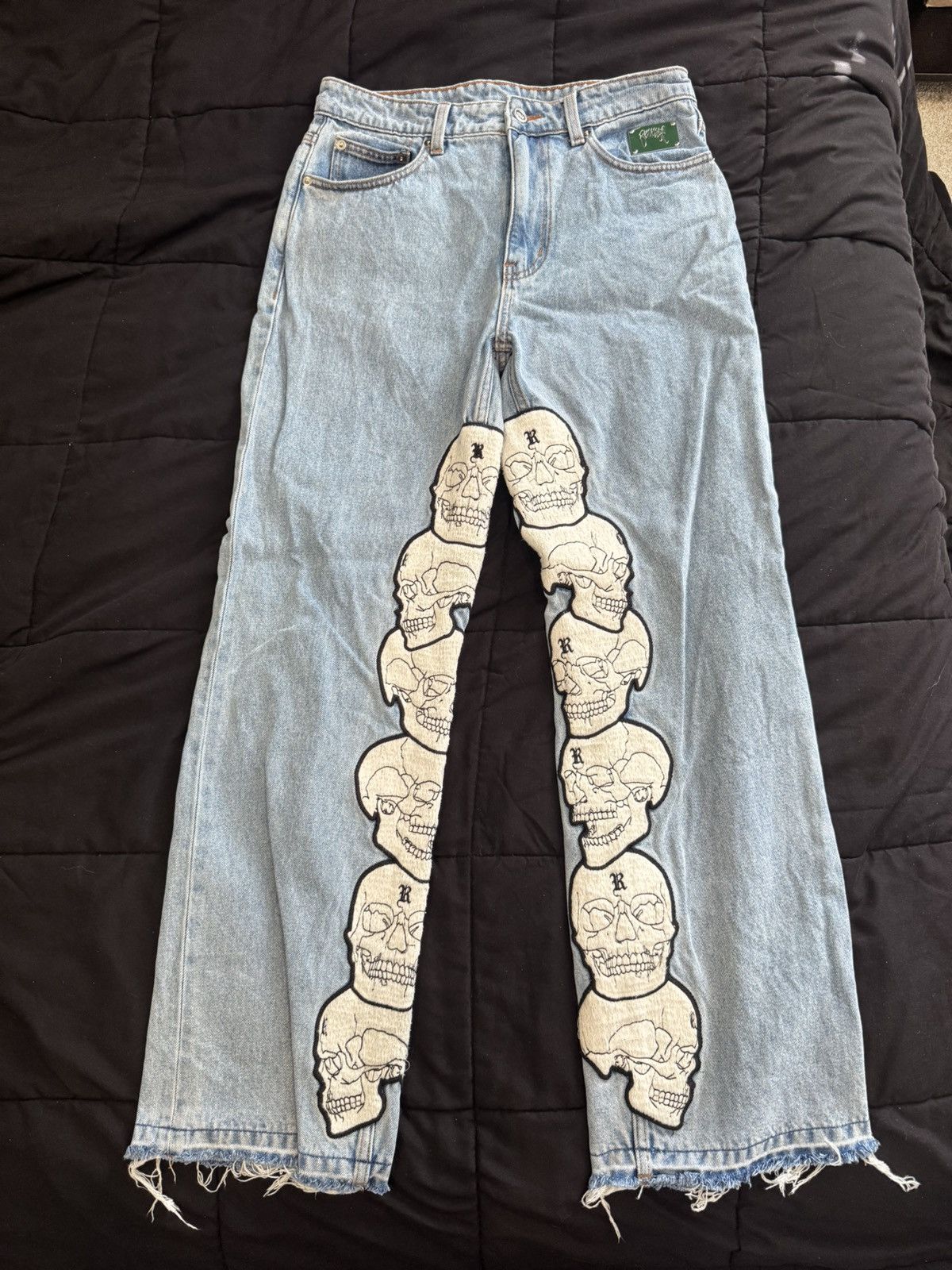 Revenge SKULL PATCH DENIM PANT INDIGO Size US 32 / EU 48 - 2 Thumbnail