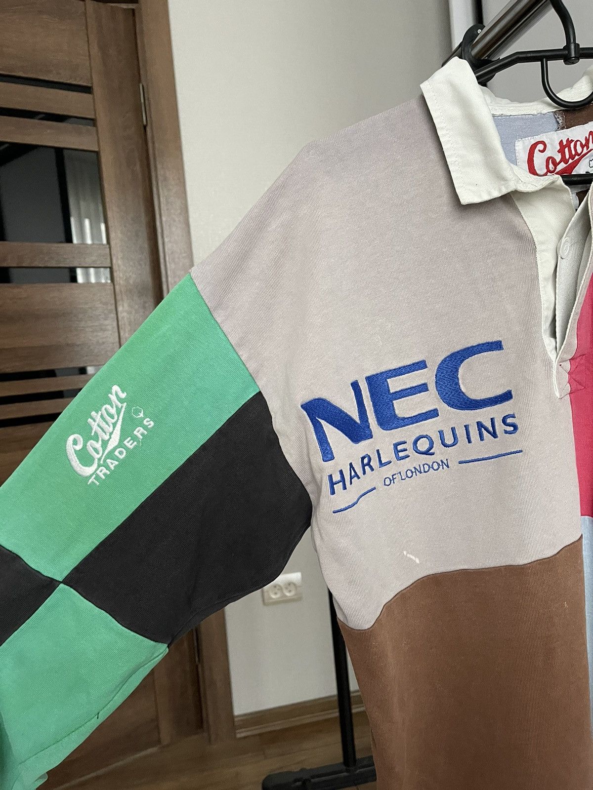 Cotton Traders Harlequins Cotton Traders Rugby Polo Sweatshirt 90s Size US L / EU 52-54 / 3 - 7 Thumbnail