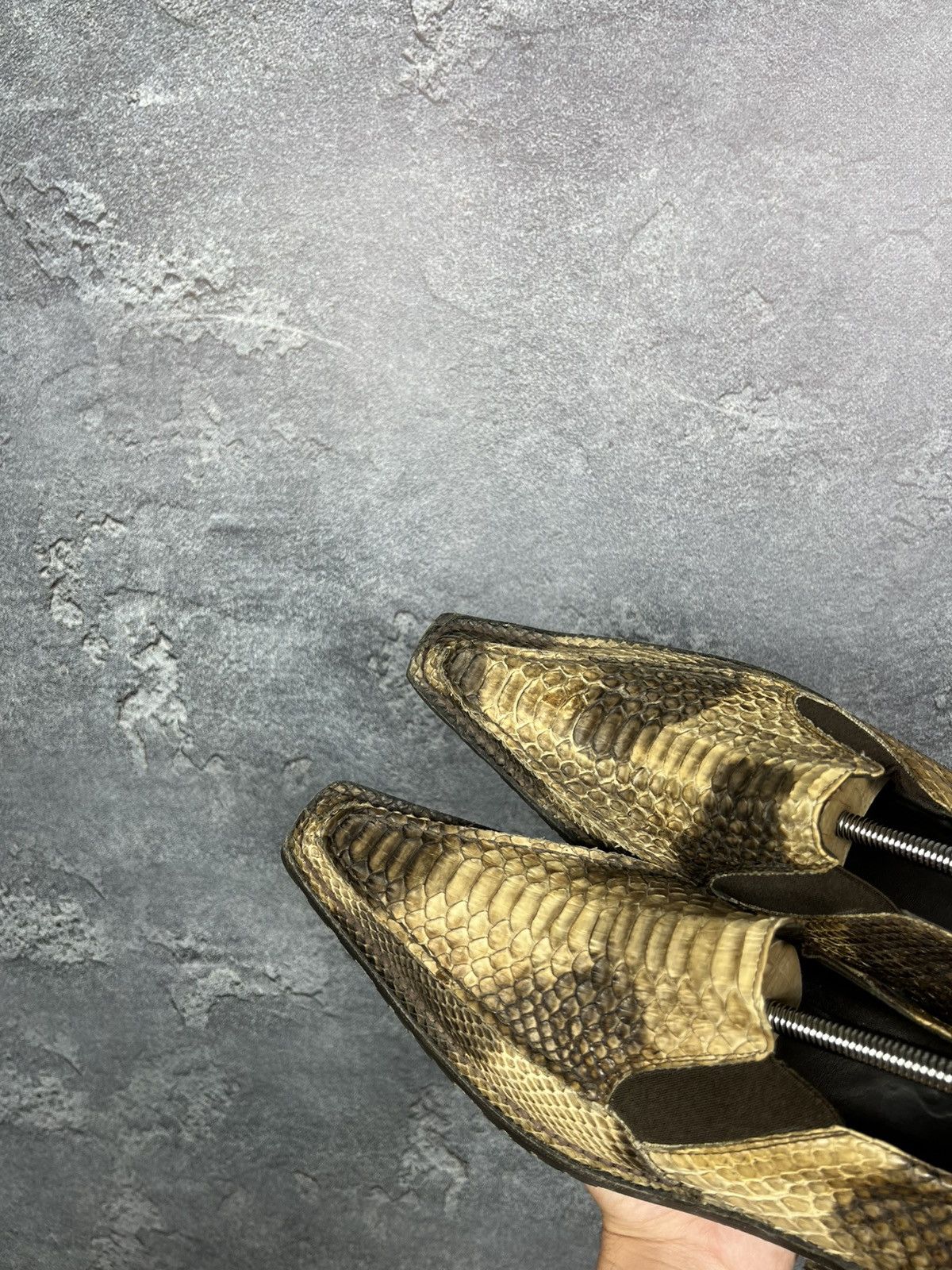Leather × Vintage Vintage Handcrafted Genuine Python Leather Shoes Size US 9 / EU 42 - 12 Thumbnail