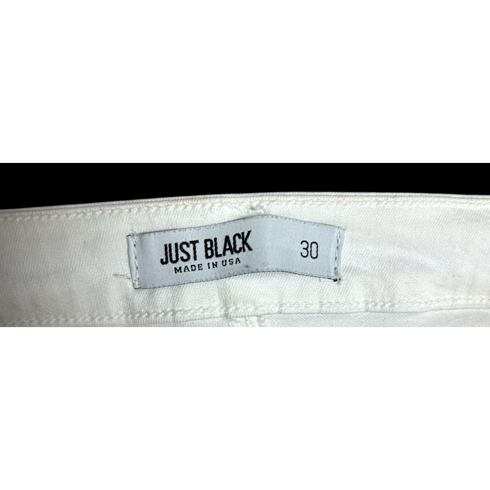Vintage JUST BLACK Women's 30 Skinny Leg Solid White Denim Jean Pants Stretch 29" Inseam Size 30" / US 8 / IT 44 - 6 Thumbnail