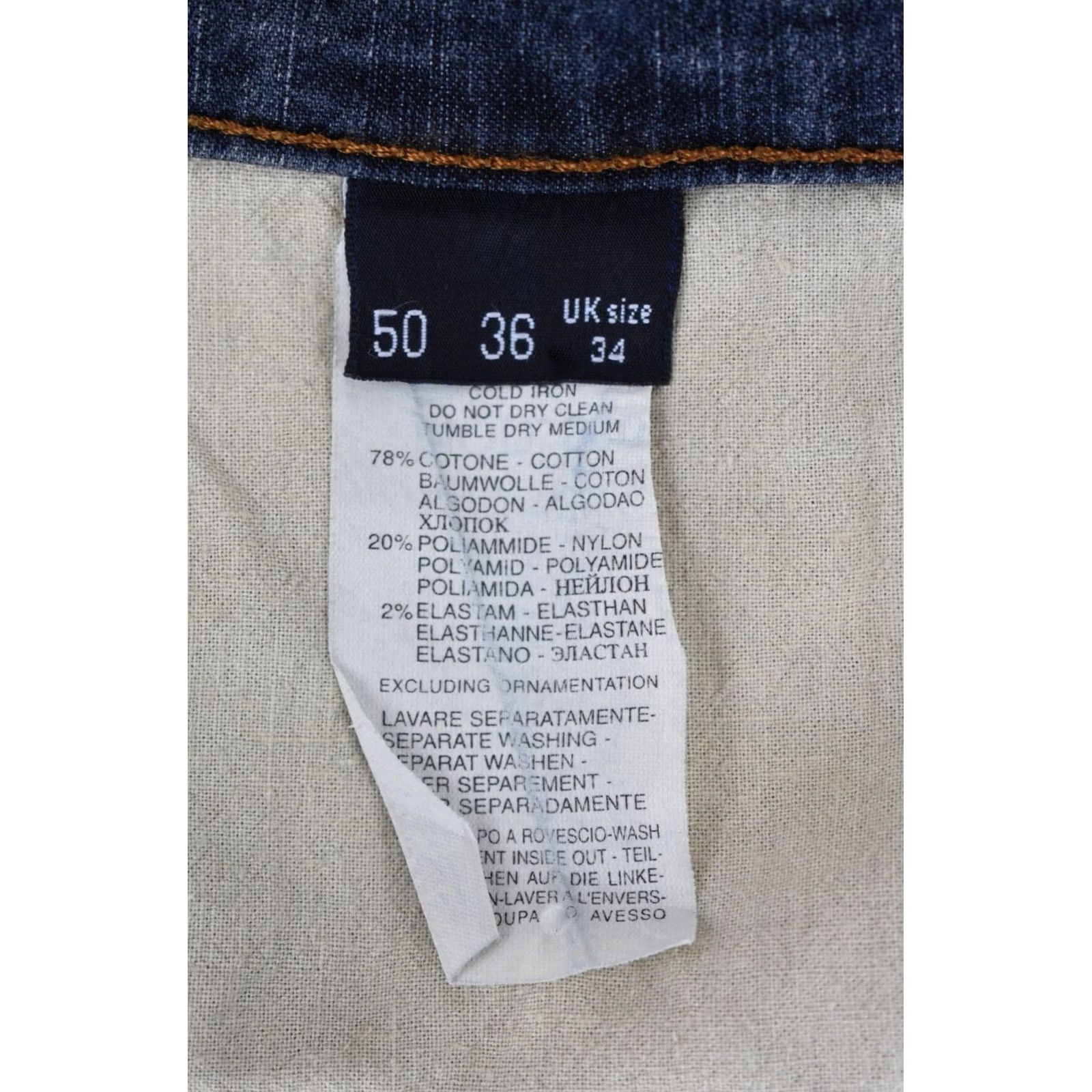 Trussardi TRUSSARDI JEANS Jeans Men's UK 34 Regular Fit Zip Fly Denim Dark Blue Size US 34 / EU 50 - 5 Thumbnail