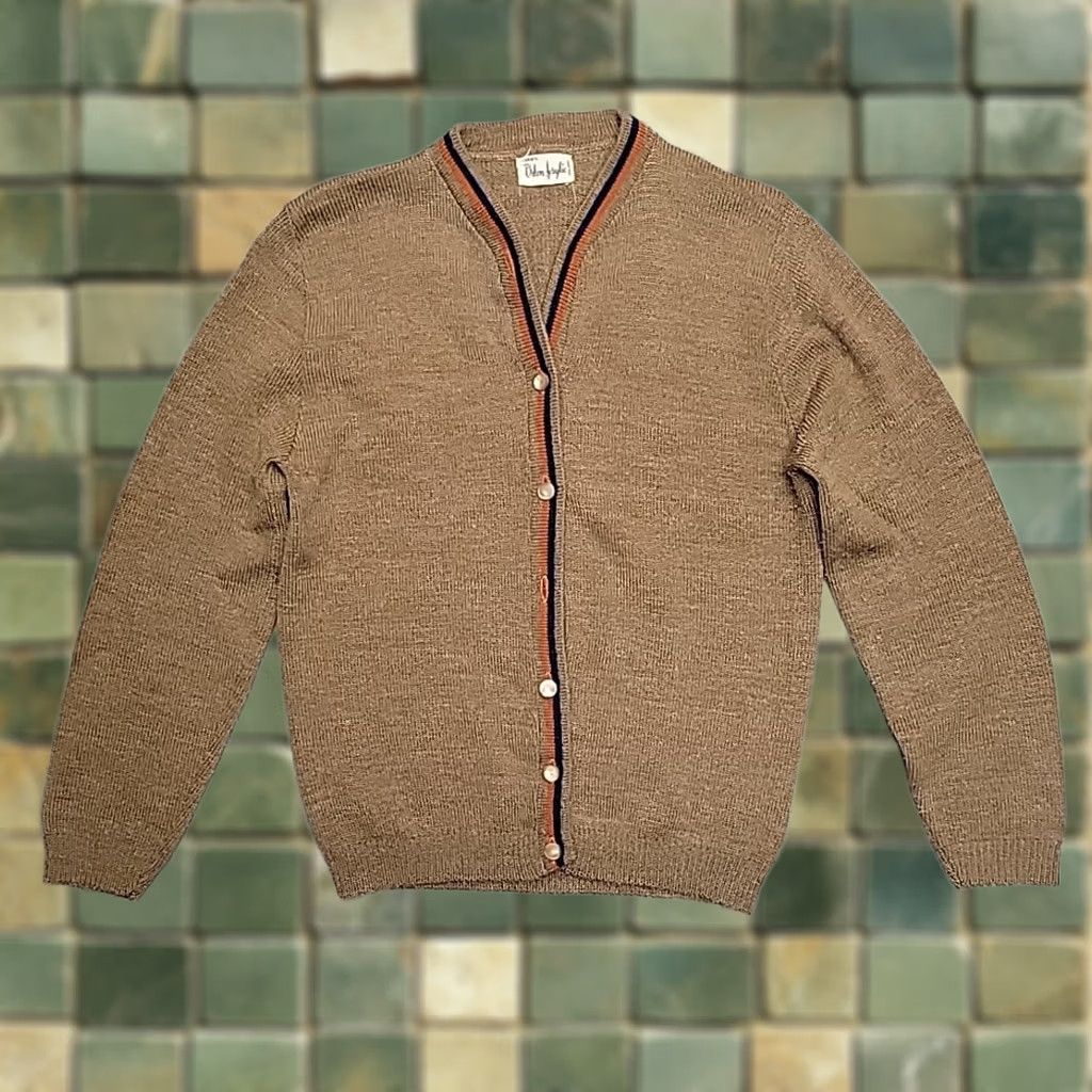 Vintage VTG Orlon Axrylic Sweater Womens S Brown Orange Blue Trim Button Cardigan READ Womens S Brown Orange Blue Trim Button Cardigan Size S / US 4 / IT 40 - 1 Thumbnail