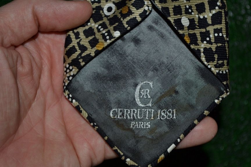 Cerruti 1881 × Vintage Cerruti 1881 100% Silk Black Gold Tie Size ONE SIZE - 2 Thumbnail