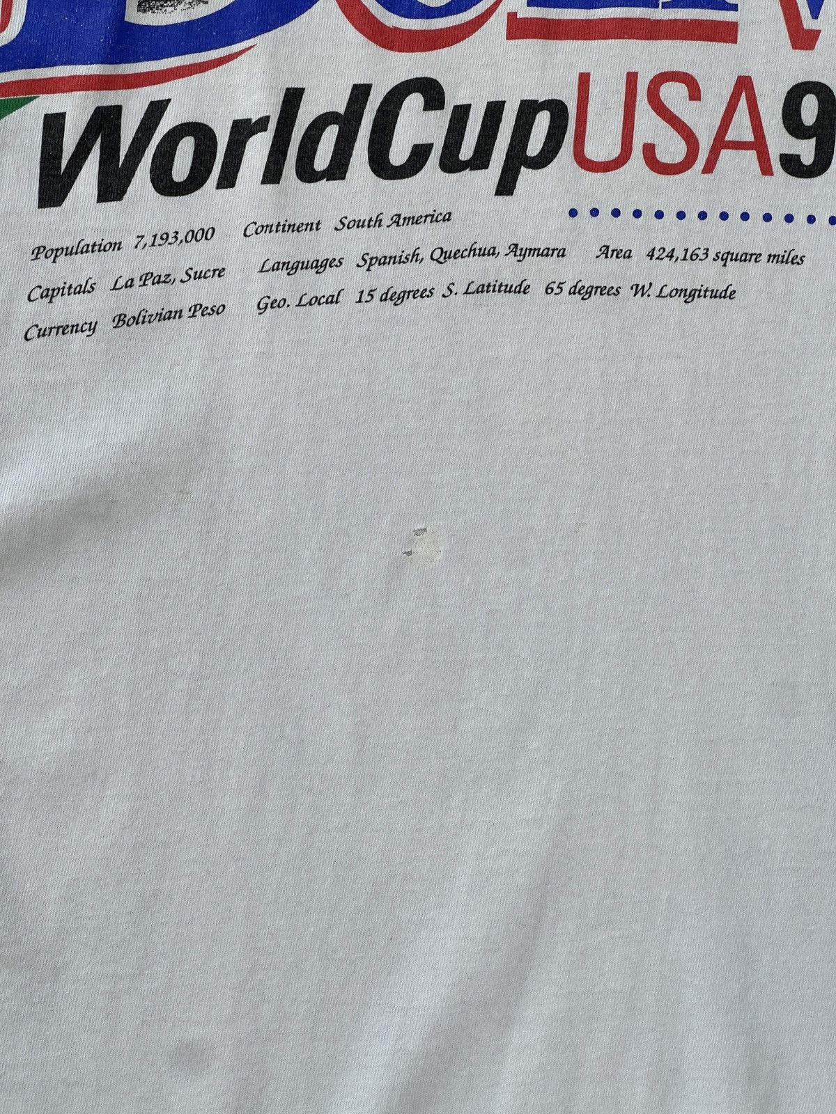 USA Olympics Vintage 1994 World Cup Bolivia Soccer Single Stitch Tee XL Size US XL / EU 56 / 4 - 8 Thumbnail