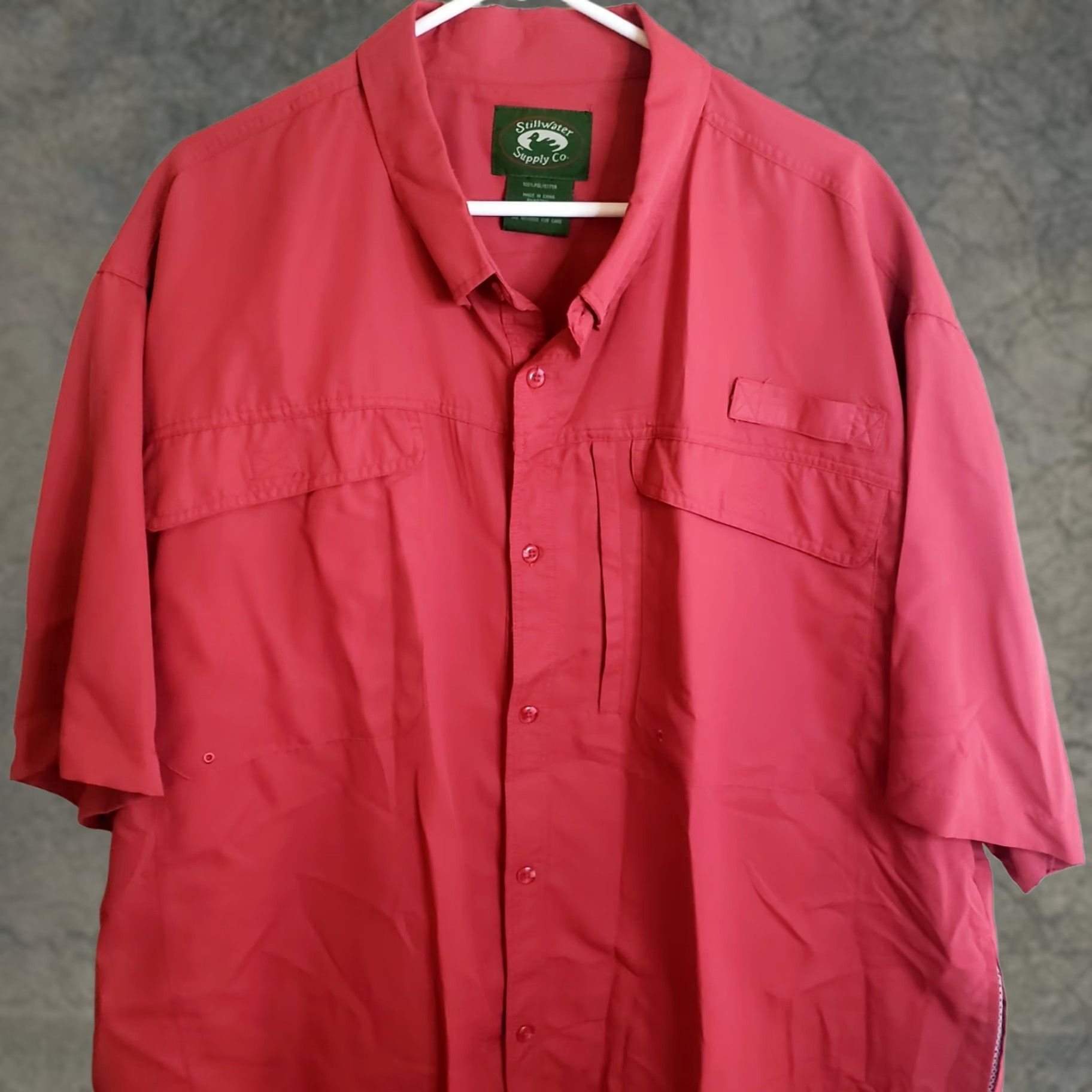 Vintage Stillwater Supply Co Men's Short Sleeve Button Up Vented Fishing Shirt Red 3XL Size US XXL / EU 58 / 5 - 1 Thumbnail