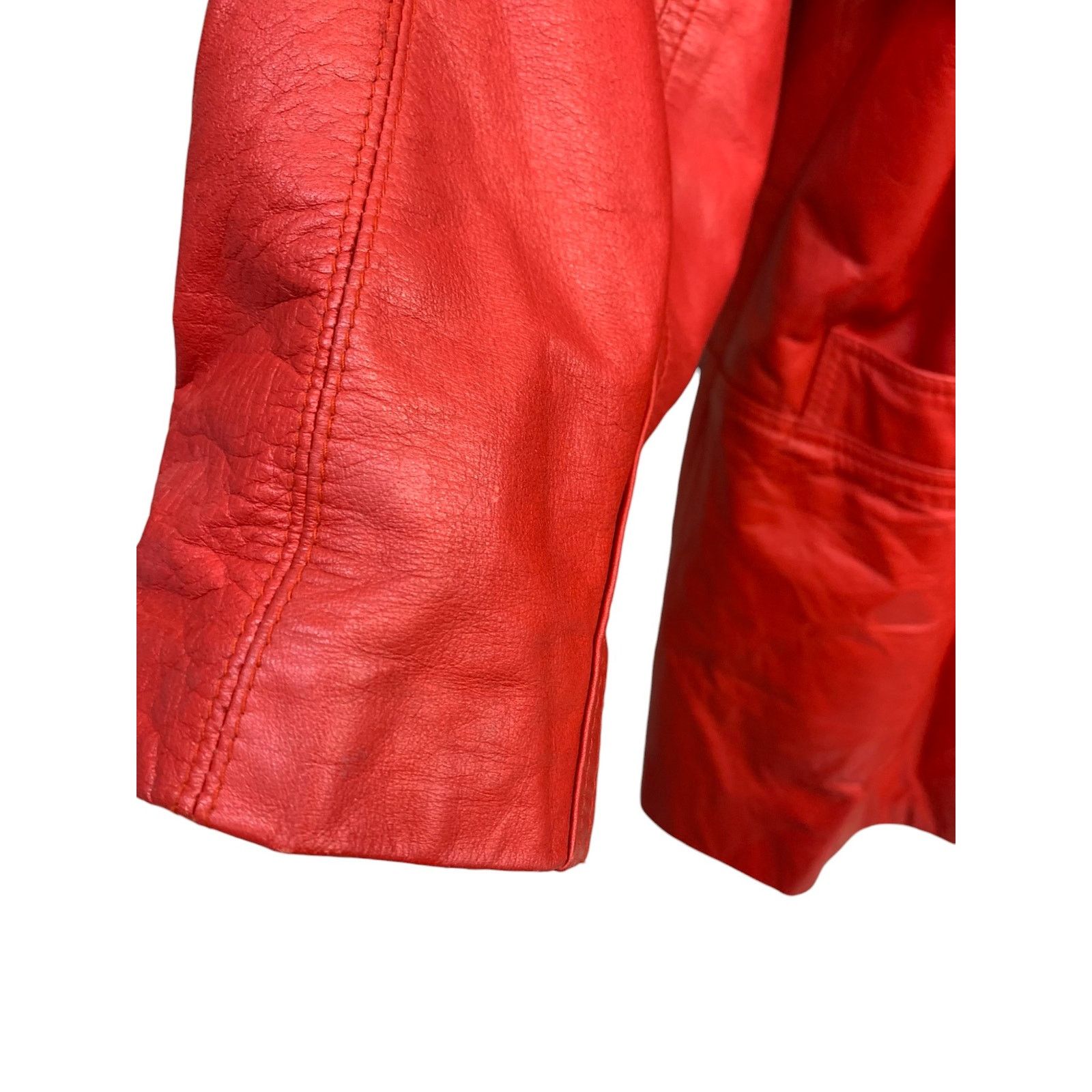 Toffs Vintage Toff's Red Leather Jacket SZ M/ 39 Size M / US 6-8 / IT 42-44 - 5 Thumbnail