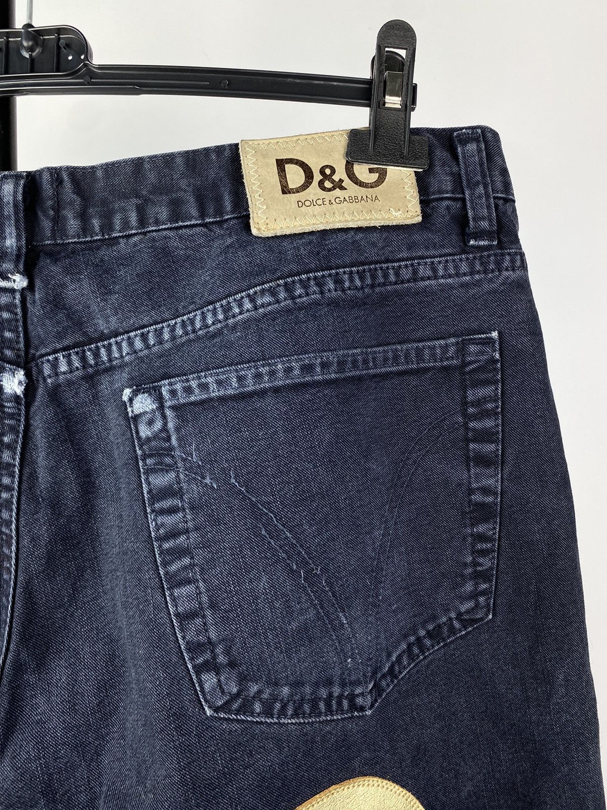 Dolce & Gabbana Dolce & Gabbana Double BIG LOGO Faded Black Denim Pants Size US 37 - 12 Thumbnail
